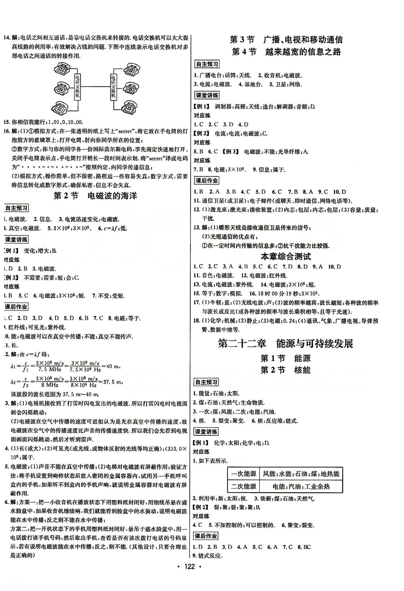 2015年 名师名题九年级下物理海南出版社 第二十一章　信息的传递 [2]