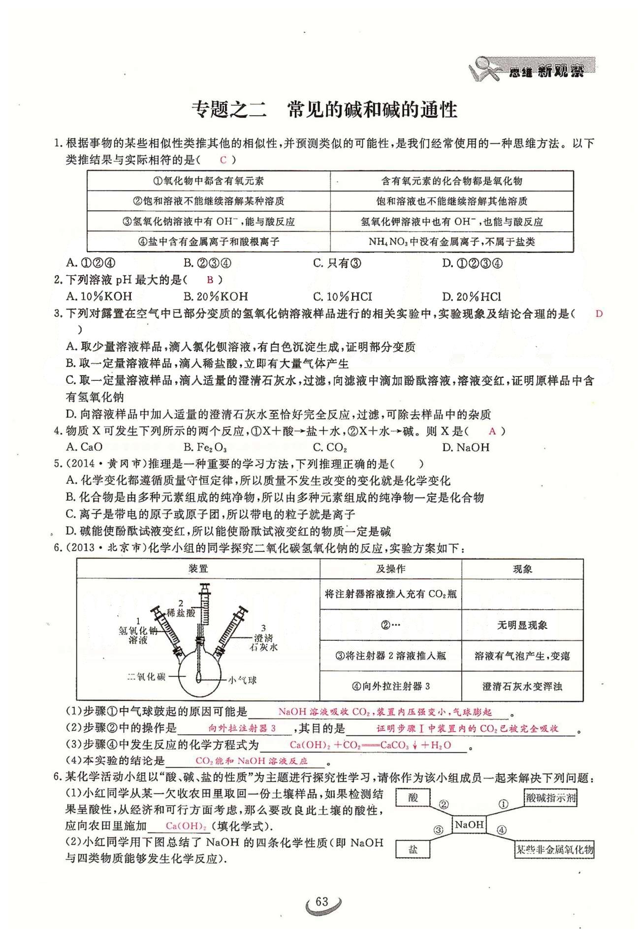 2015思維新觀察課時精練九年級下化學(xué)長江少年兒童出版社 第十單元　酸和堿 [19]