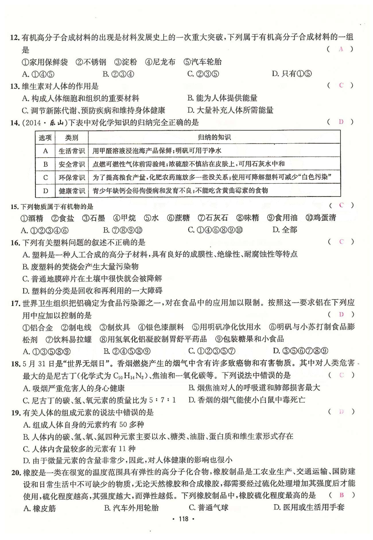 名师名题九年级下化学海南出版社 单元测试卷 [18]