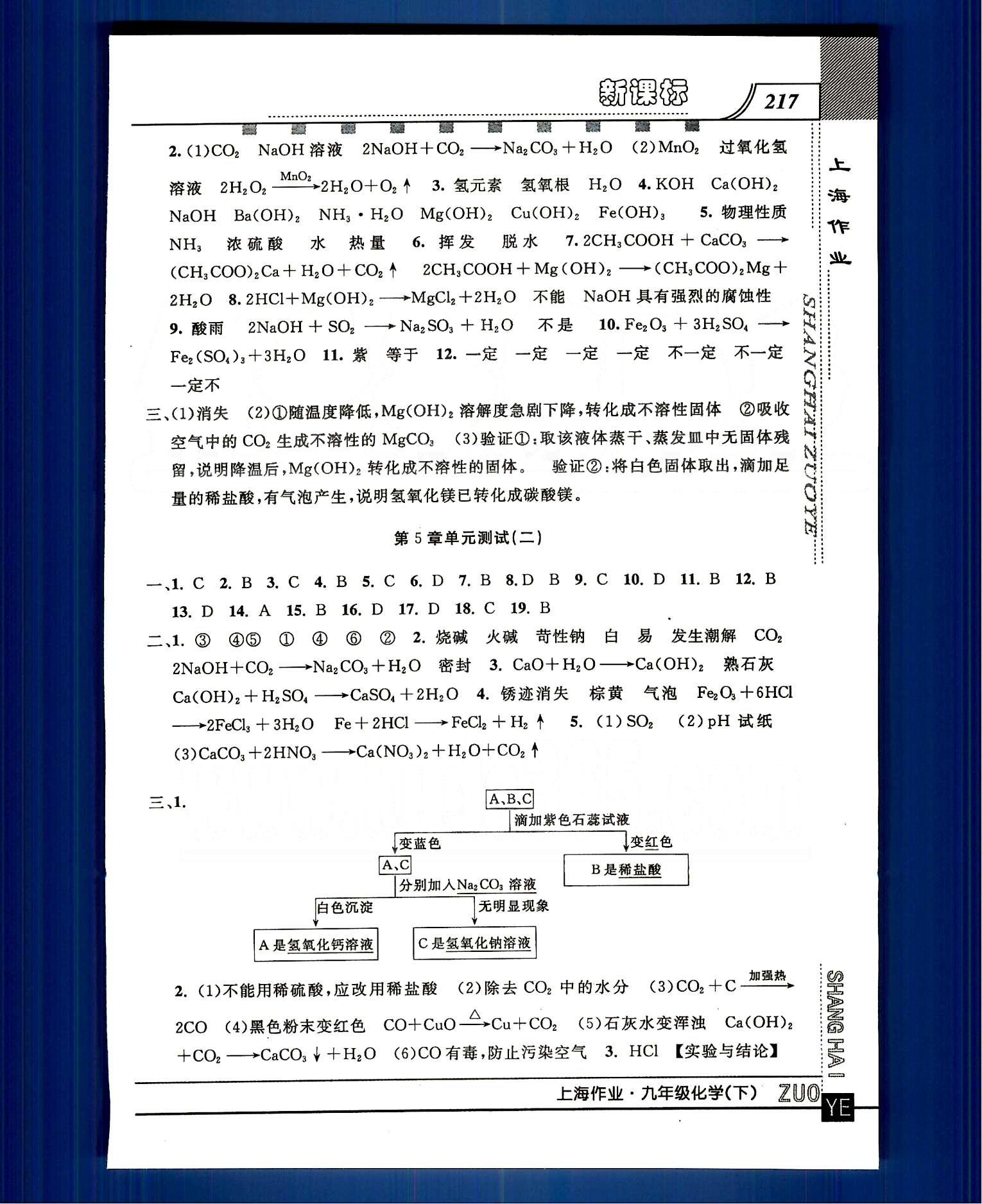 20145 鐘書金牌 上海作業(yè)九年級(jí)下化學(xué)上海大學(xué)出版社 第五章 [5]