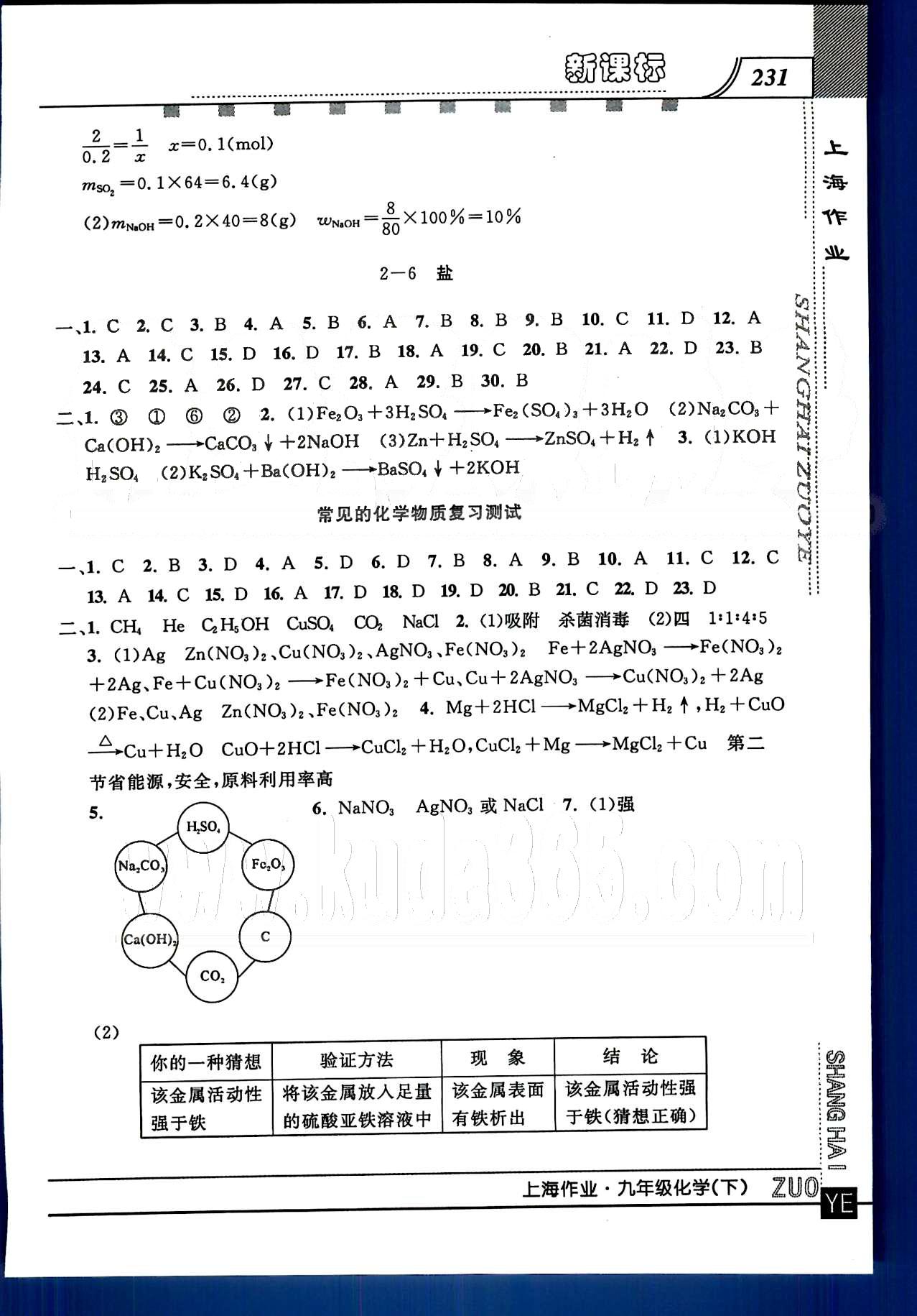 20145 鐘書金牌 上海作業(yè)九年級下化學上海大學出版社 第二部分 [5]