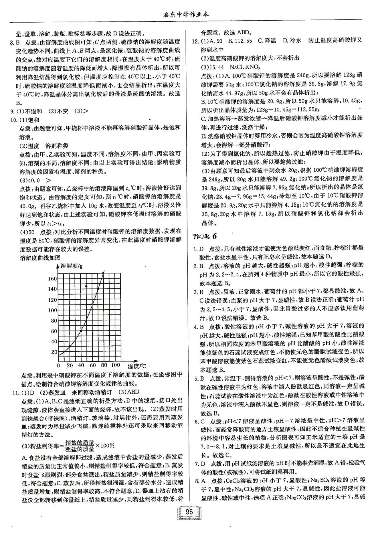 啟東系列同步篇啟東中學(xué)作業(yè)本  蘇教版九年級(jí)下化學(xué)龍門書局 第6章-第7章 作業(yè)1-作業(yè)10 [4]