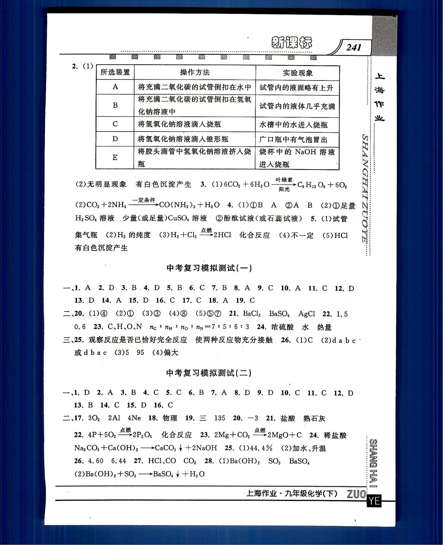 20145 鐘書金牌 上海作業(yè)九年級下化學(xué)上海大學(xué)出版社 第五部分 [6]