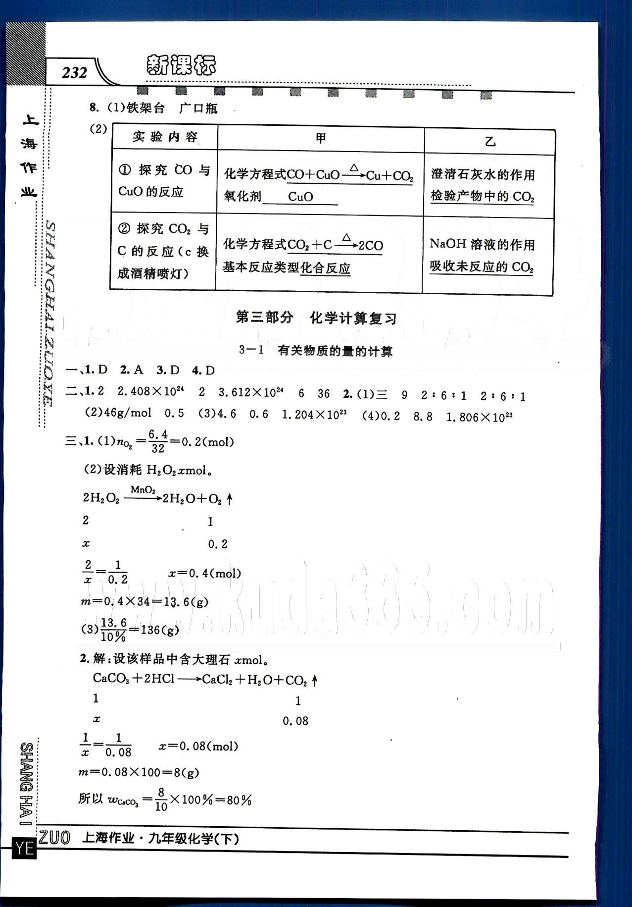 20145 鐘書(shū)金牌 上海作業(yè)九年級(jí)下化學(xué)上海大學(xué)出版社 第三部分 [1]