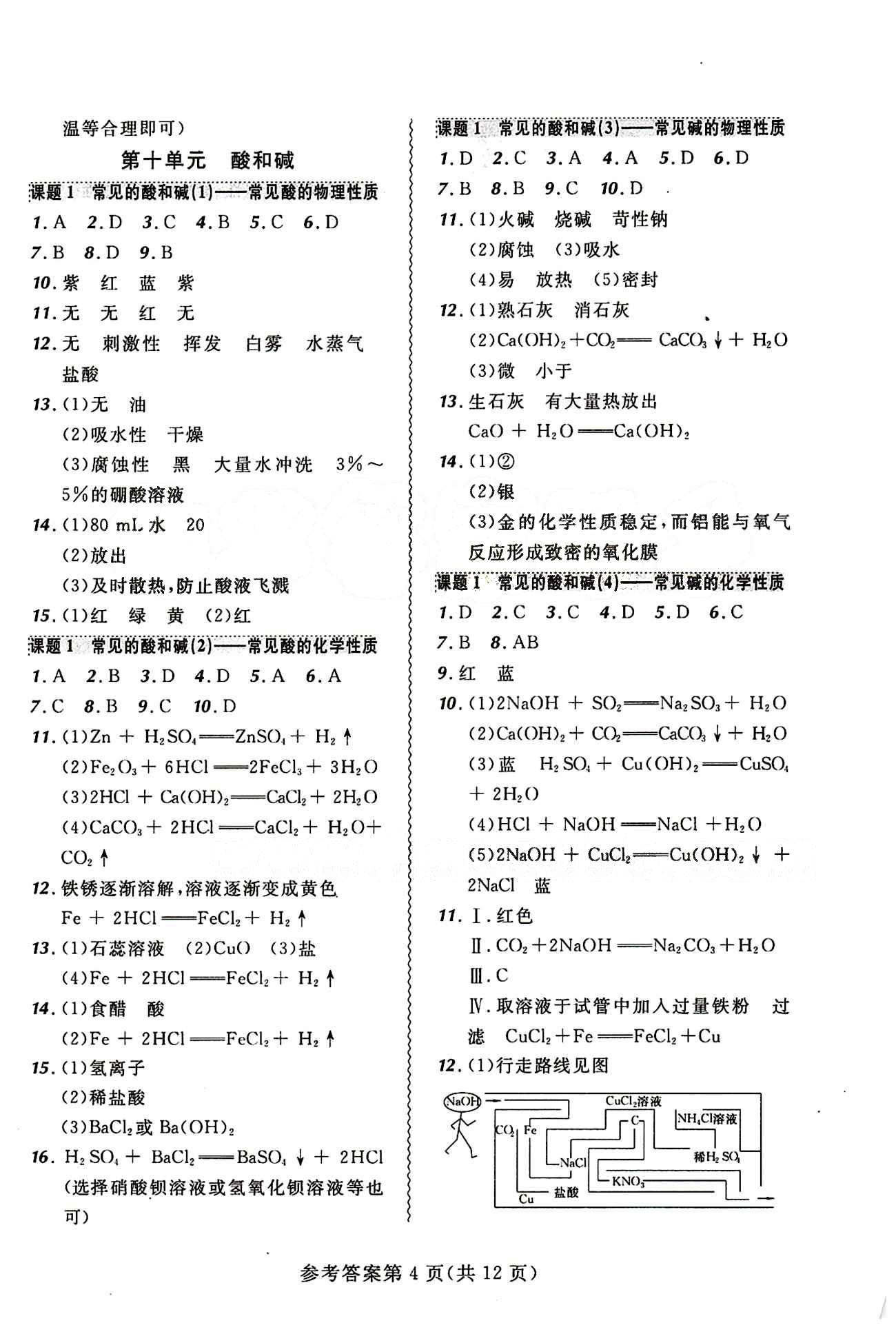 2015年 北大绿卡课课大考卷九年级下化学东北师范大学 第九单元　溶液 [3]