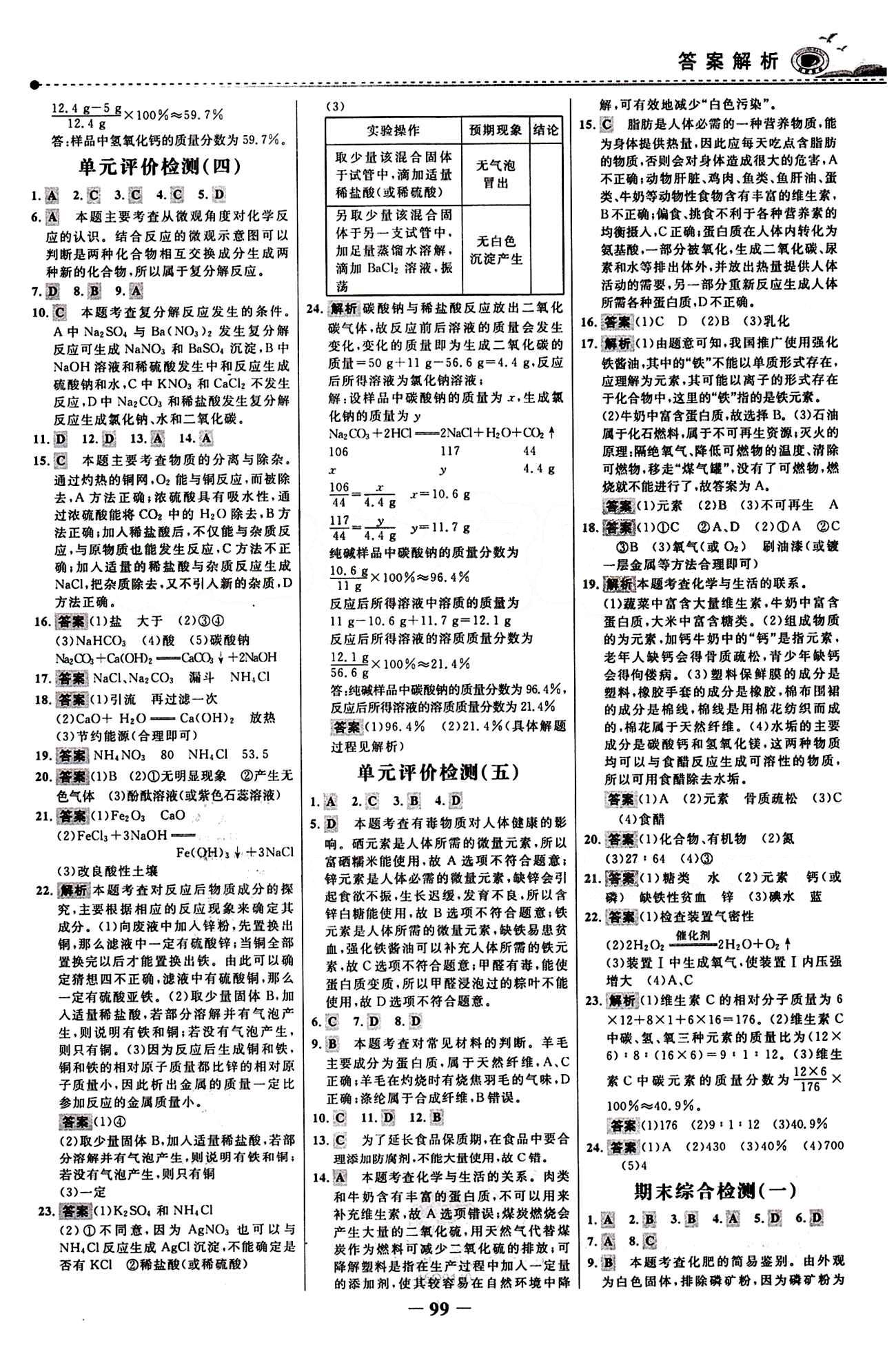 2015 百練百勝九年級下化學(xué)浙江科學(xué)技術(shù)出版社 綜合檢測區(qū) [3]