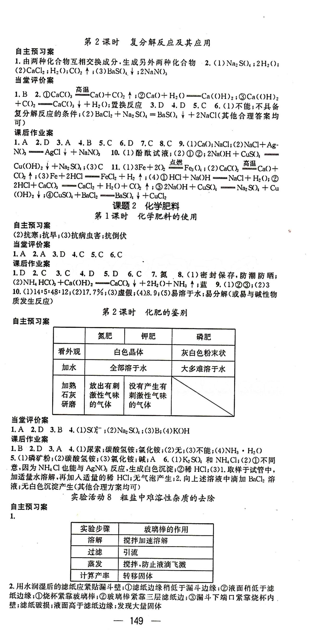 2015年名师测控九年级化学下册人教版 第十一单元　盐　化肥 [2]