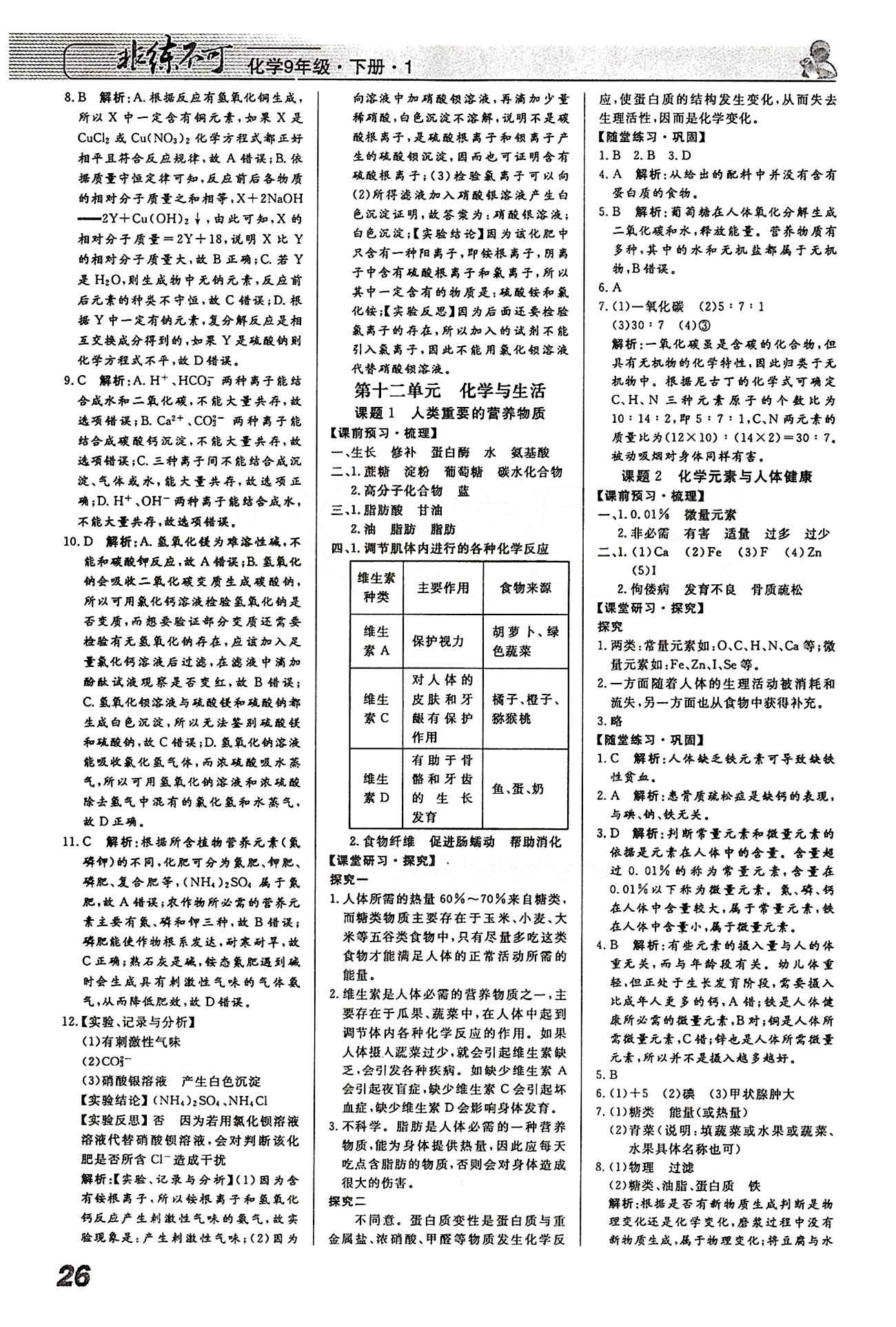 2015 課堂導(dǎo)學 課時作業(yè) 非練不可九年級下化學寧波出版社 第十一單元　鹽　化肥 [4]