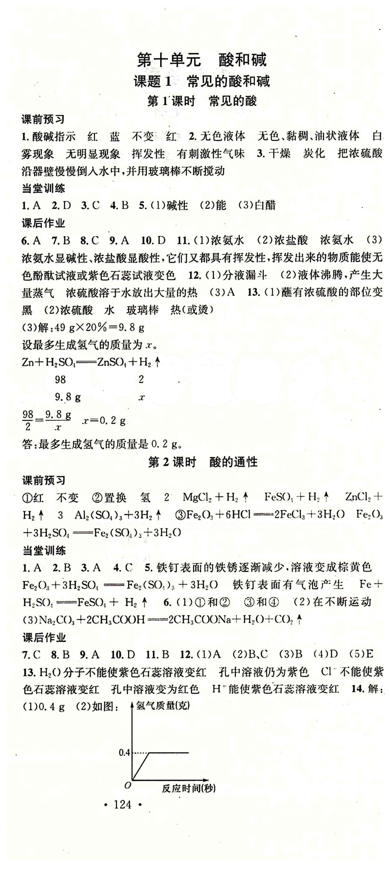 2015 名校課堂九年級(jí)下化學(xué)黑龍江教育出版社 第十單元　酸和堿 [1]