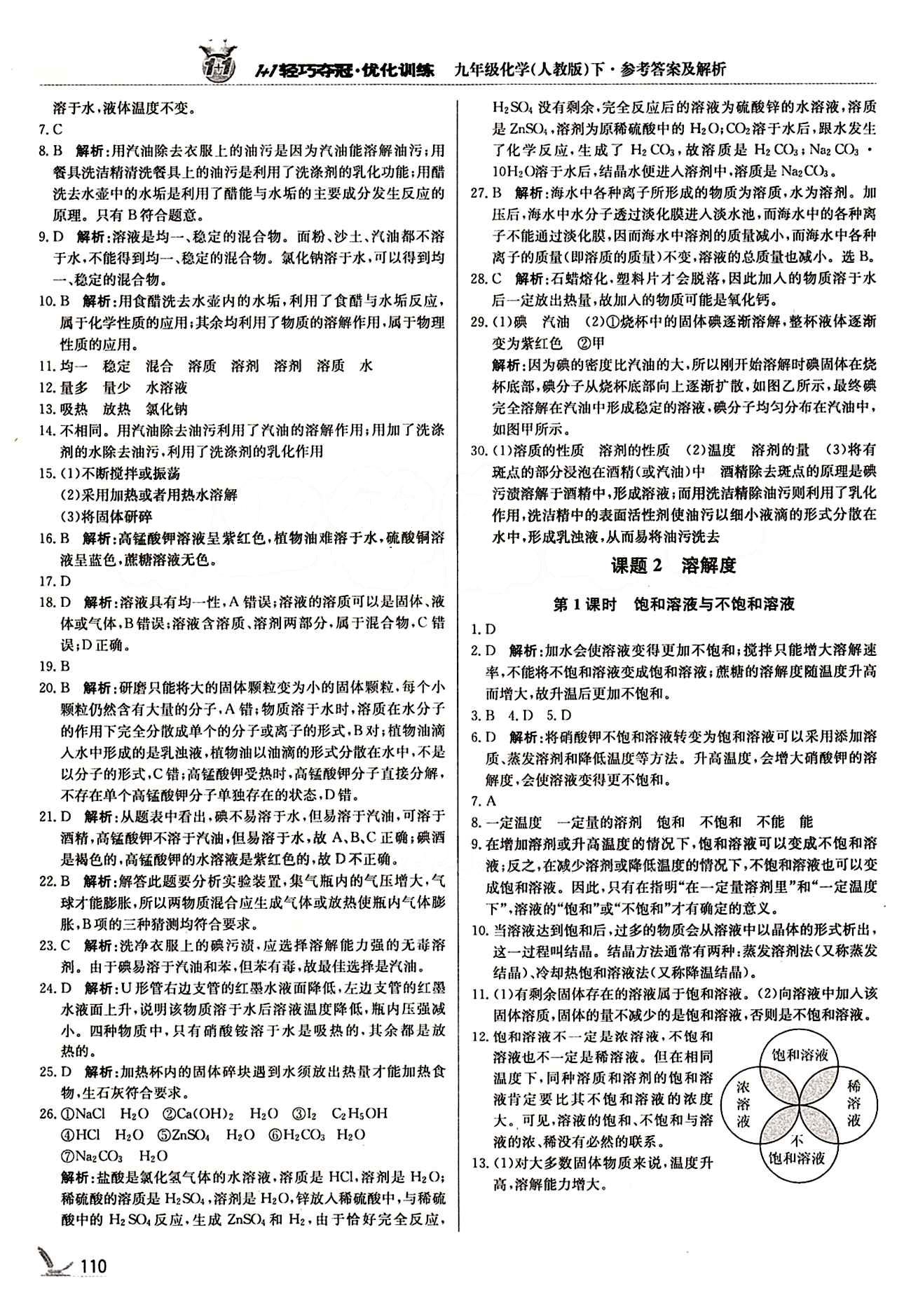 1+1轻巧夺冠优化训练九年级下化学北京教育出版社 第九单元　溶液 [2]