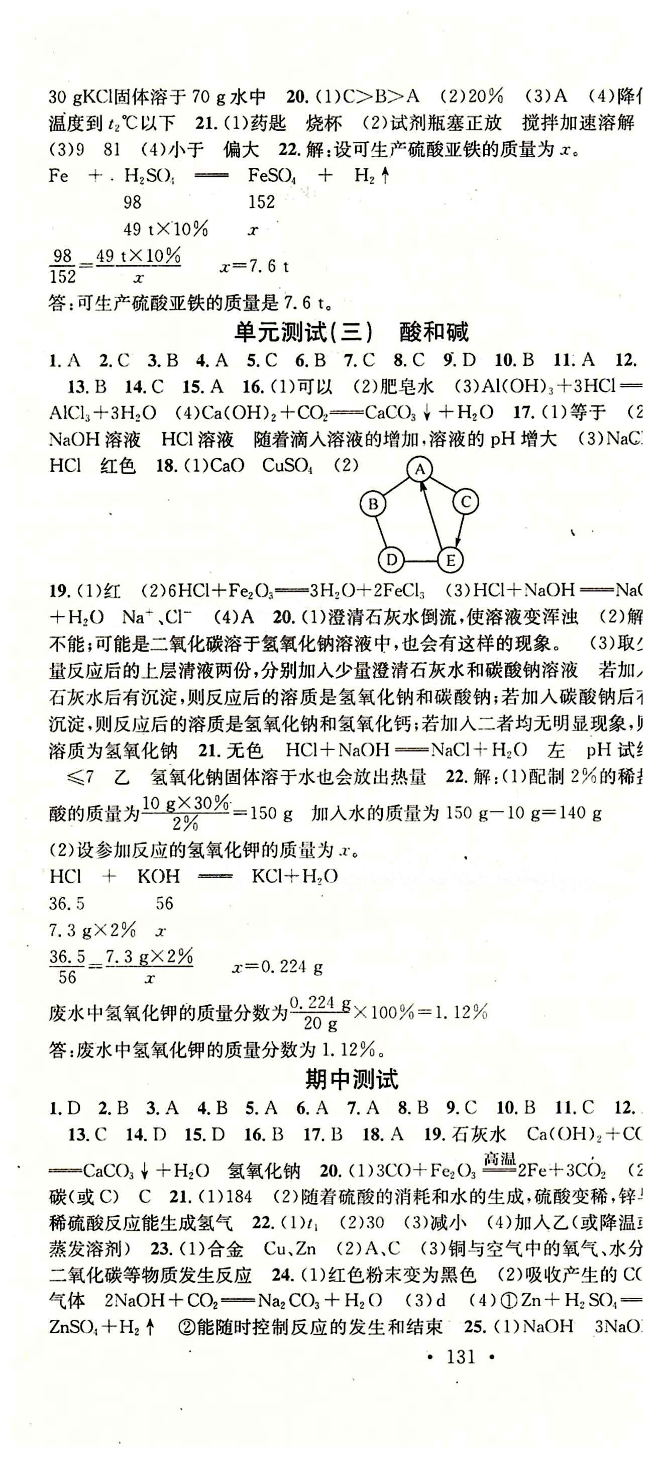 2015 名校課堂九年級下化學黑龍江教育出版社 單元測試 [2]