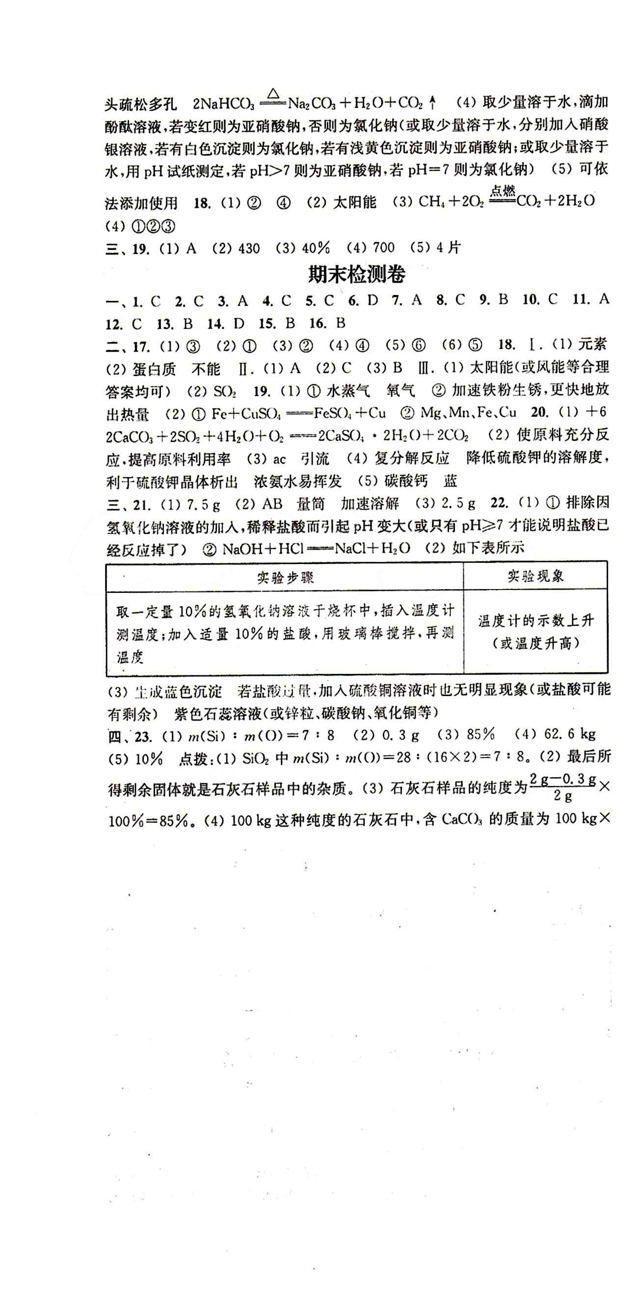 2015 通城學典 活頁檢測卷九年級下化學延邊大學出版社 期末復習專題 [5]