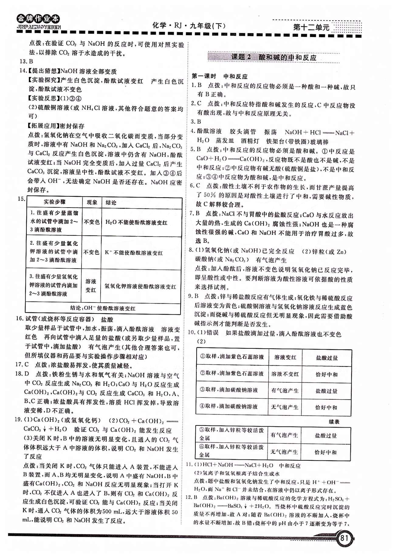 学新教辅 金牌作业本九年级下化学广州出版社 第十单元　酸和碱 [3]