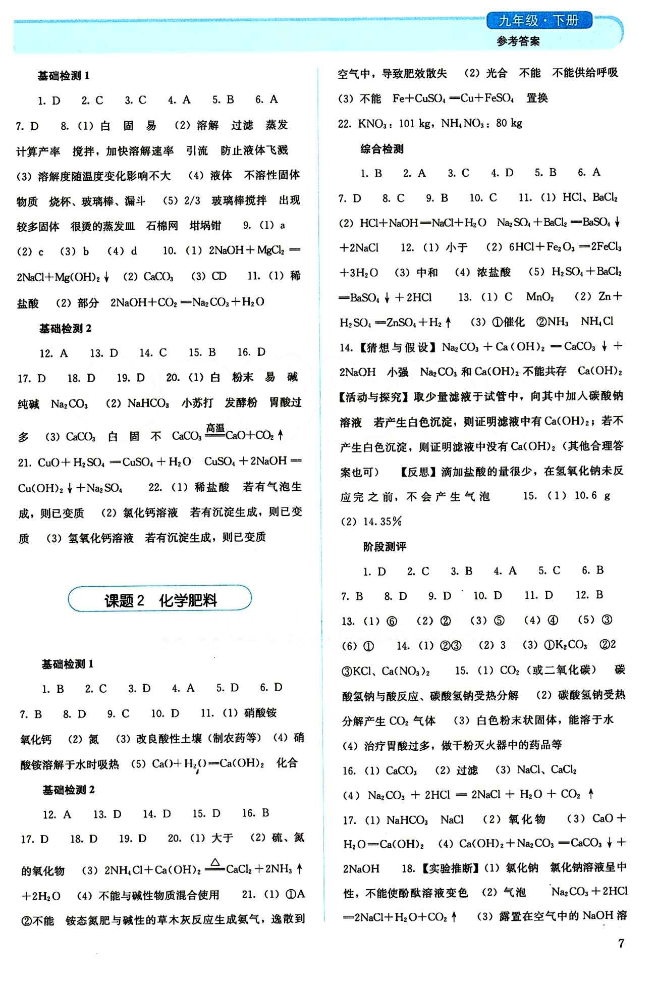 2015 人教金學(xué)典同步解析與測評九年級下冊化學(xué)人教版 第十一單元　鹽　化肥 [2]