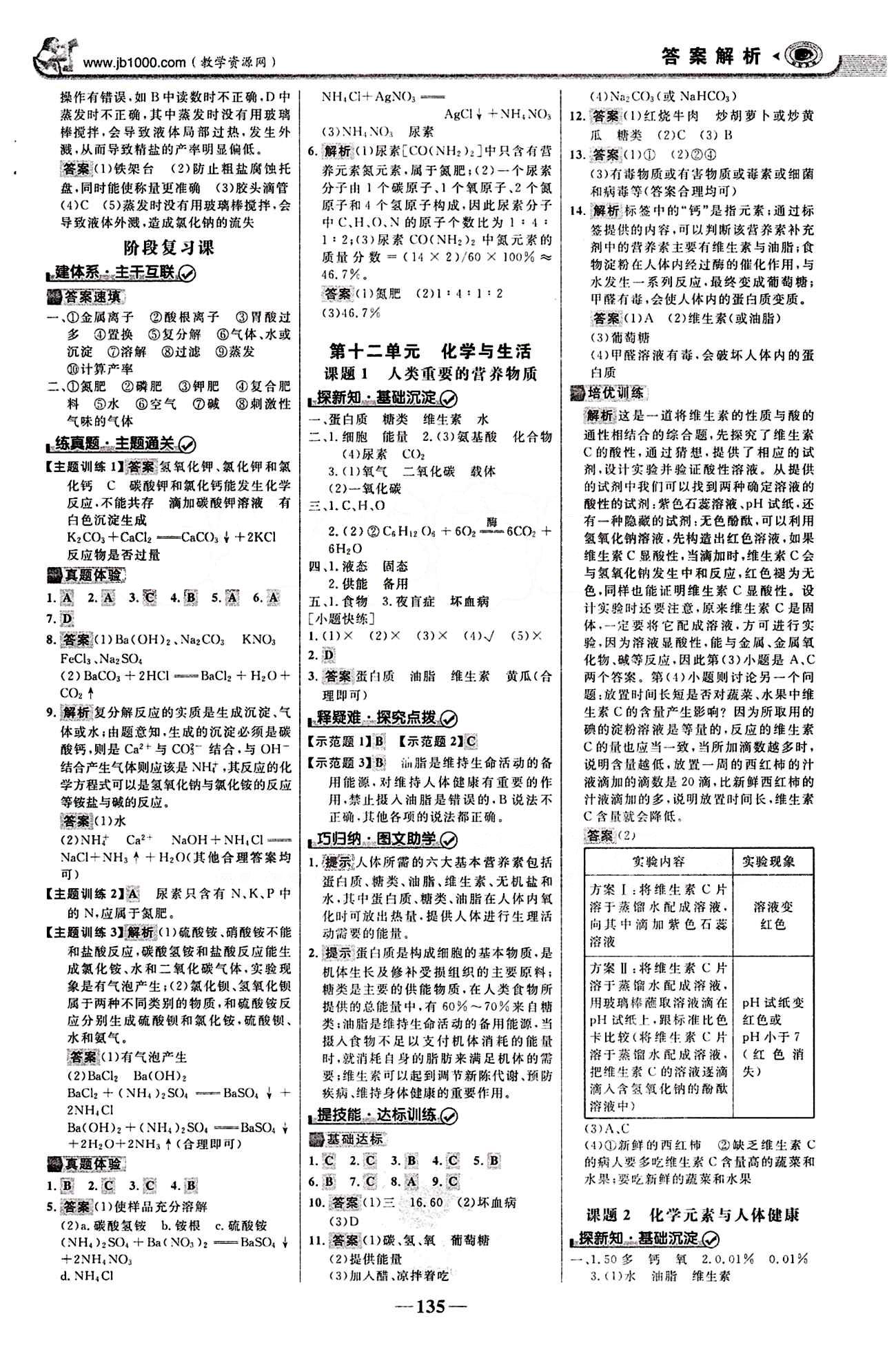 2015最版 世紀(jì)金榜 金榜學(xué)案九年級下化學(xué)浙江科學(xué)技術(shù)出版社 第十一單元　鹽　化肥 [3]