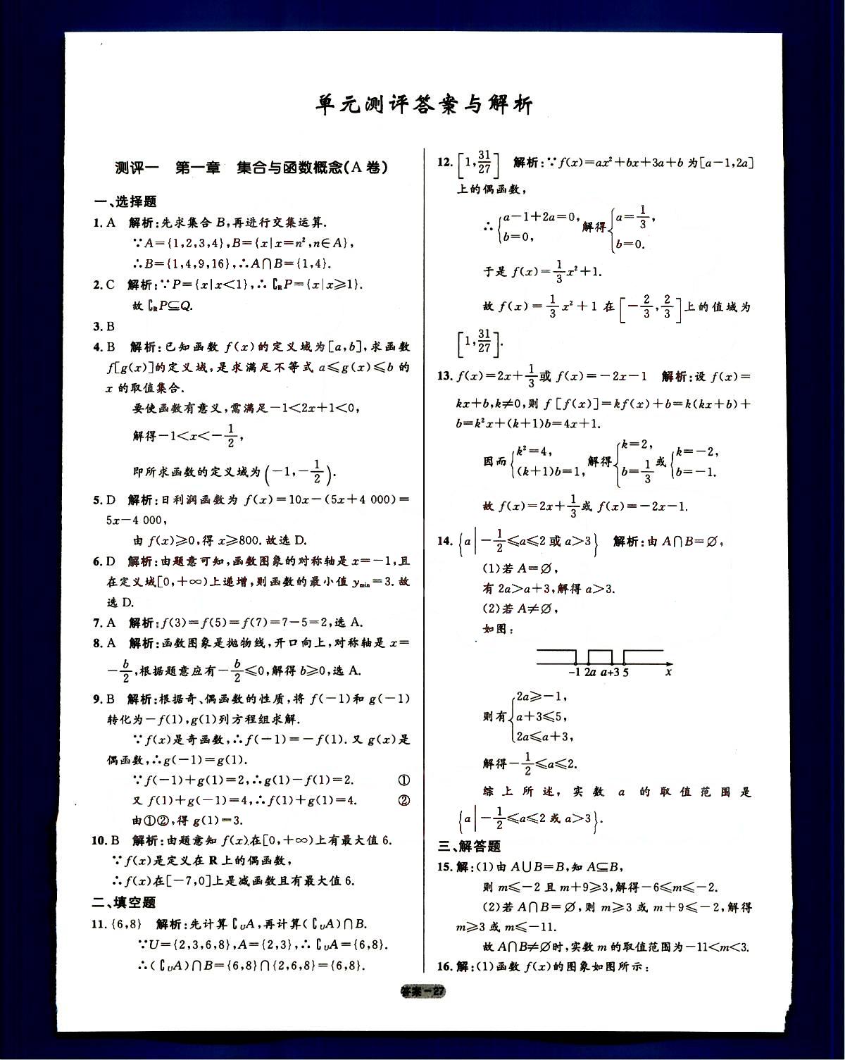 高中同步測(cè)控-優(yōu)化訓(xùn)練-單元評(píng)測(cè)-數(shù)學(xué)A-必修1人民教育出版社 第1部分 [1]