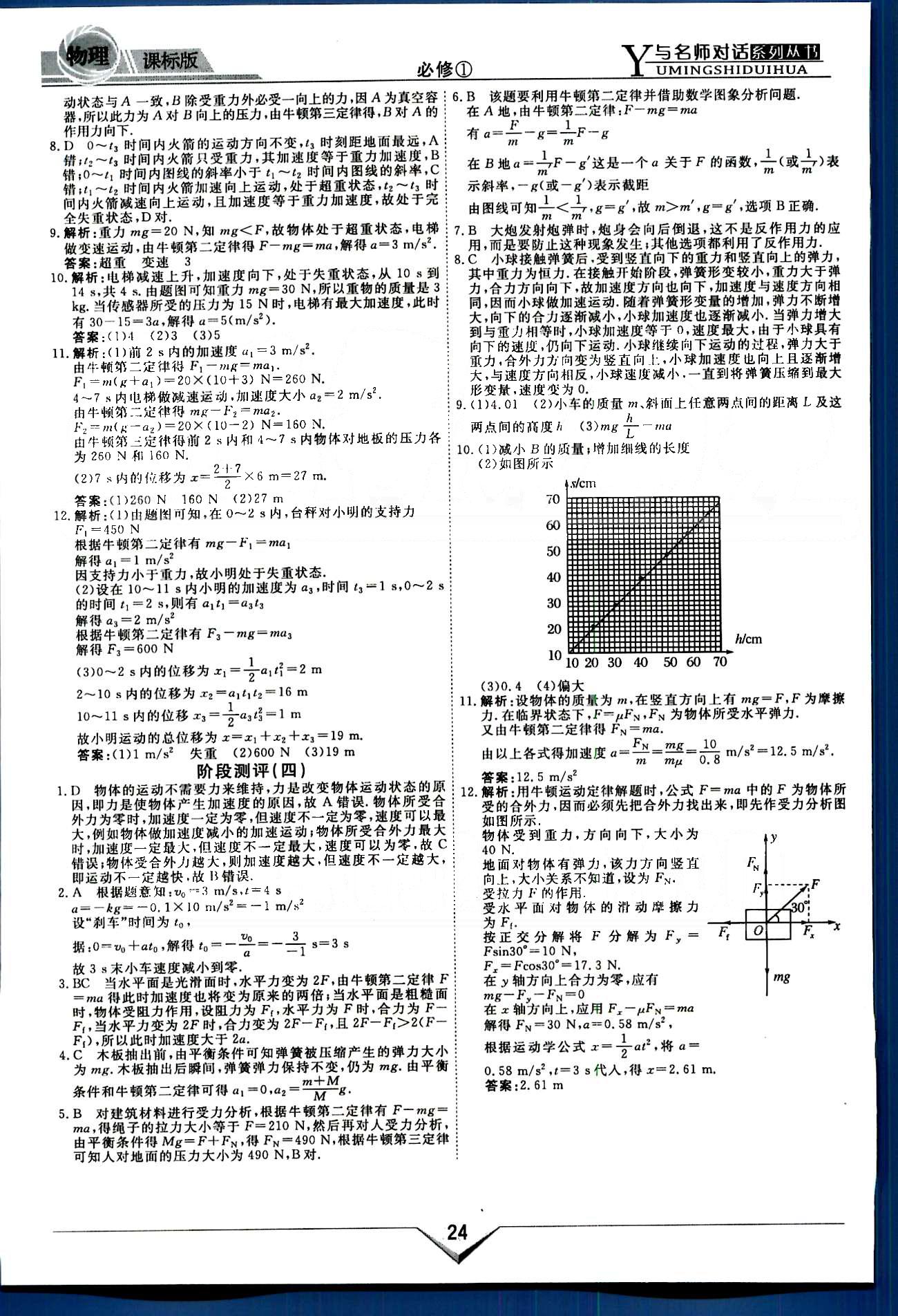 與名師對(duì)話-新課標(biāo)高中跟蹤優(yōu)化訓(xùn)練物理光明日?qǐng)?bào)出版社必修1 課時(shí)作業(yè) 階段測(cè)評(píng)部分 [13]