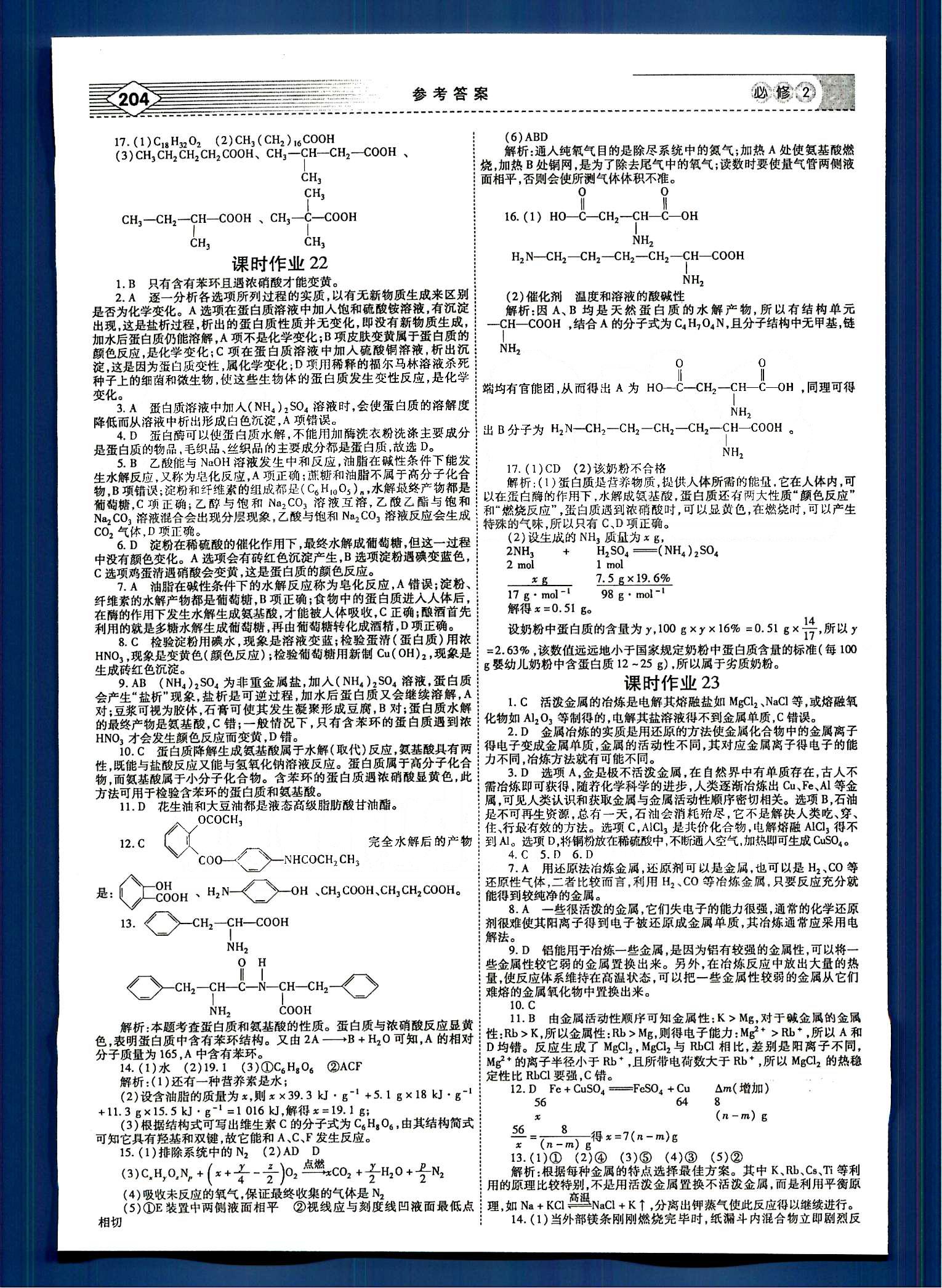 紅對(duì)勾-講與練化學(xué)內(nèi)蒙古大學(xué)出版社必修2 課時(shí)作業(yè) [17]