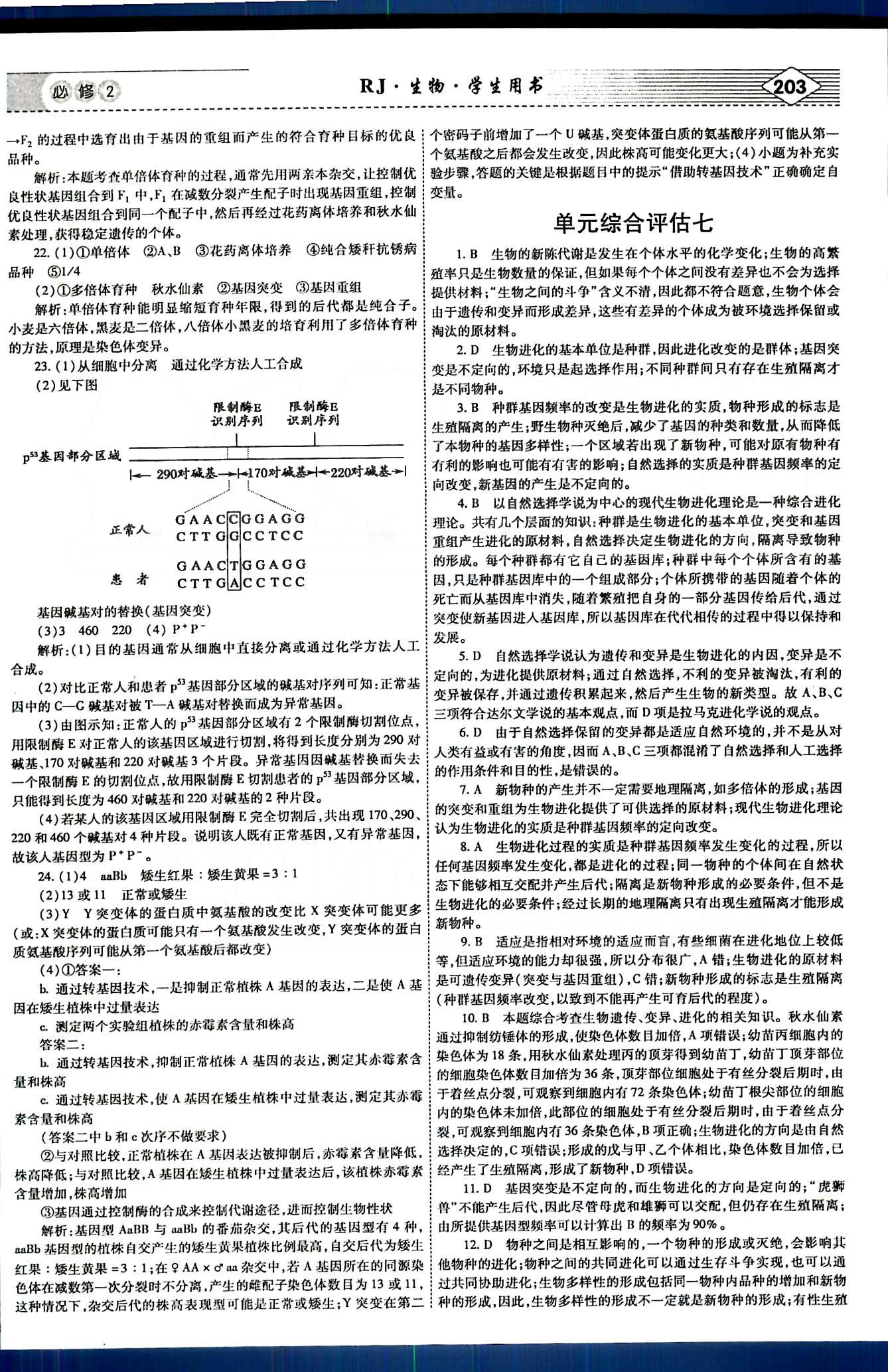 紅對(duì)勾-講與練生物內(nèi)蒙古大學(xué)出版社必修2 單元綜合評(píng)估 [8]