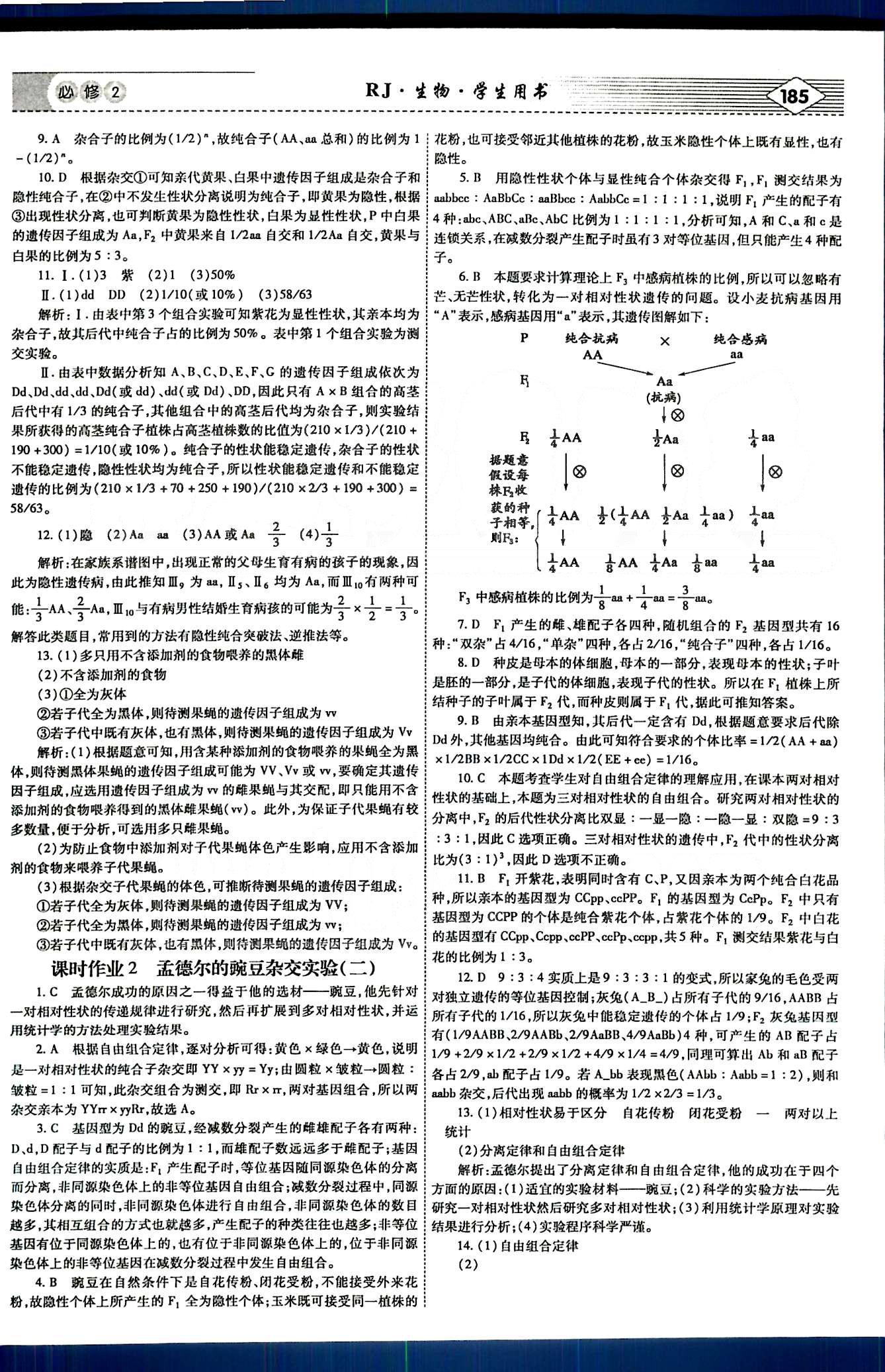 紅對(duì)勾-講與練生物內(nèi)蒙古大學(xué)出版社必修2 練習(xí)手冊(cè) [2]