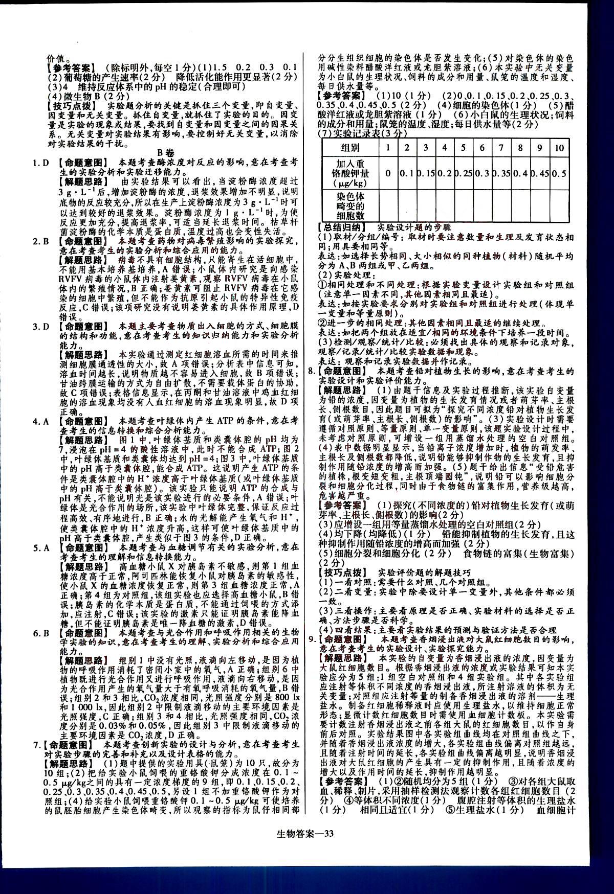 金考卷特快專遞-2015高考專題沖關(guān)訓(xùn)練-第3期-生物新疆青少年出版社 第7部分 [3]