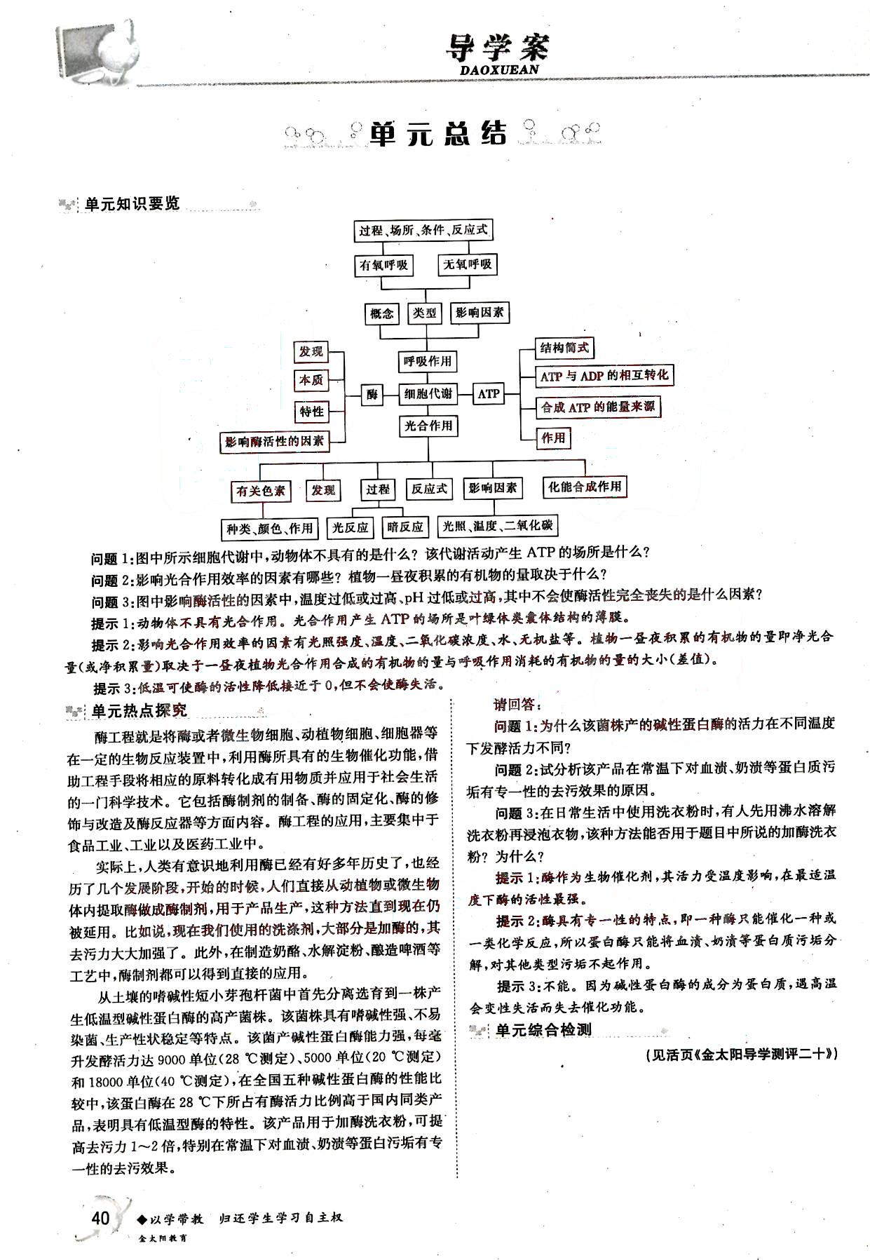 金太陽導(dǎo)學(xué)案-生物-必修1吉林文史出版社 第8部分 [3]