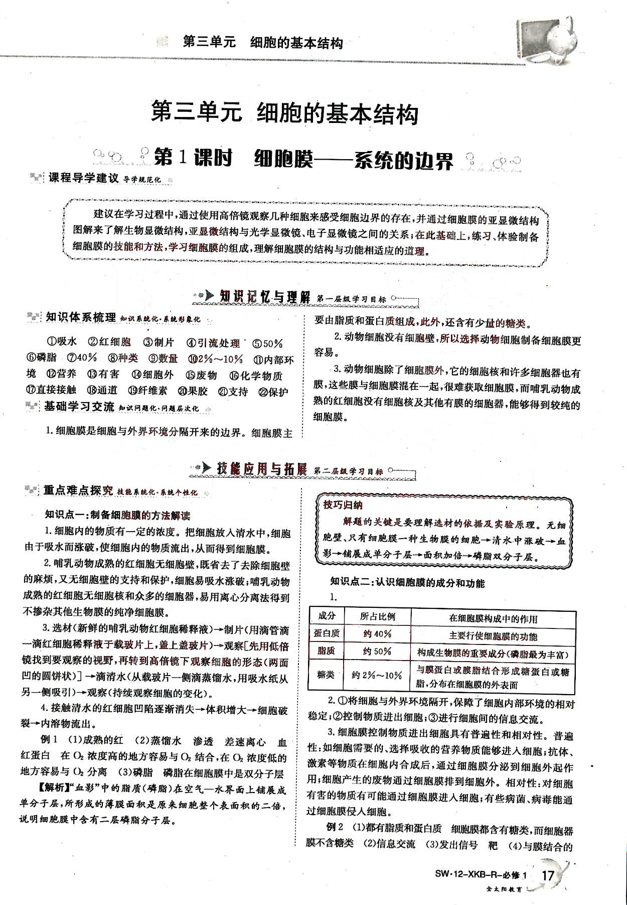 金太陽導學案-生物-必修1吉林文史出版社 第3部分 [5]