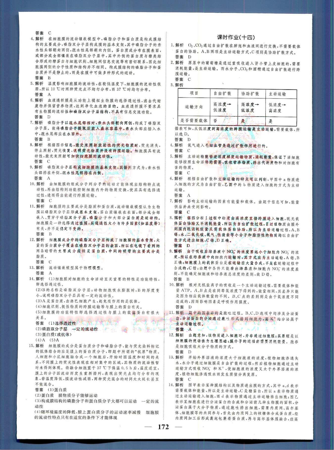 高考調(diào)研2014 衡水重點(diǎn)中學(xué)同步精講精練新課標(biāo)生物必修1河北教育出版社 第4部分 [5]