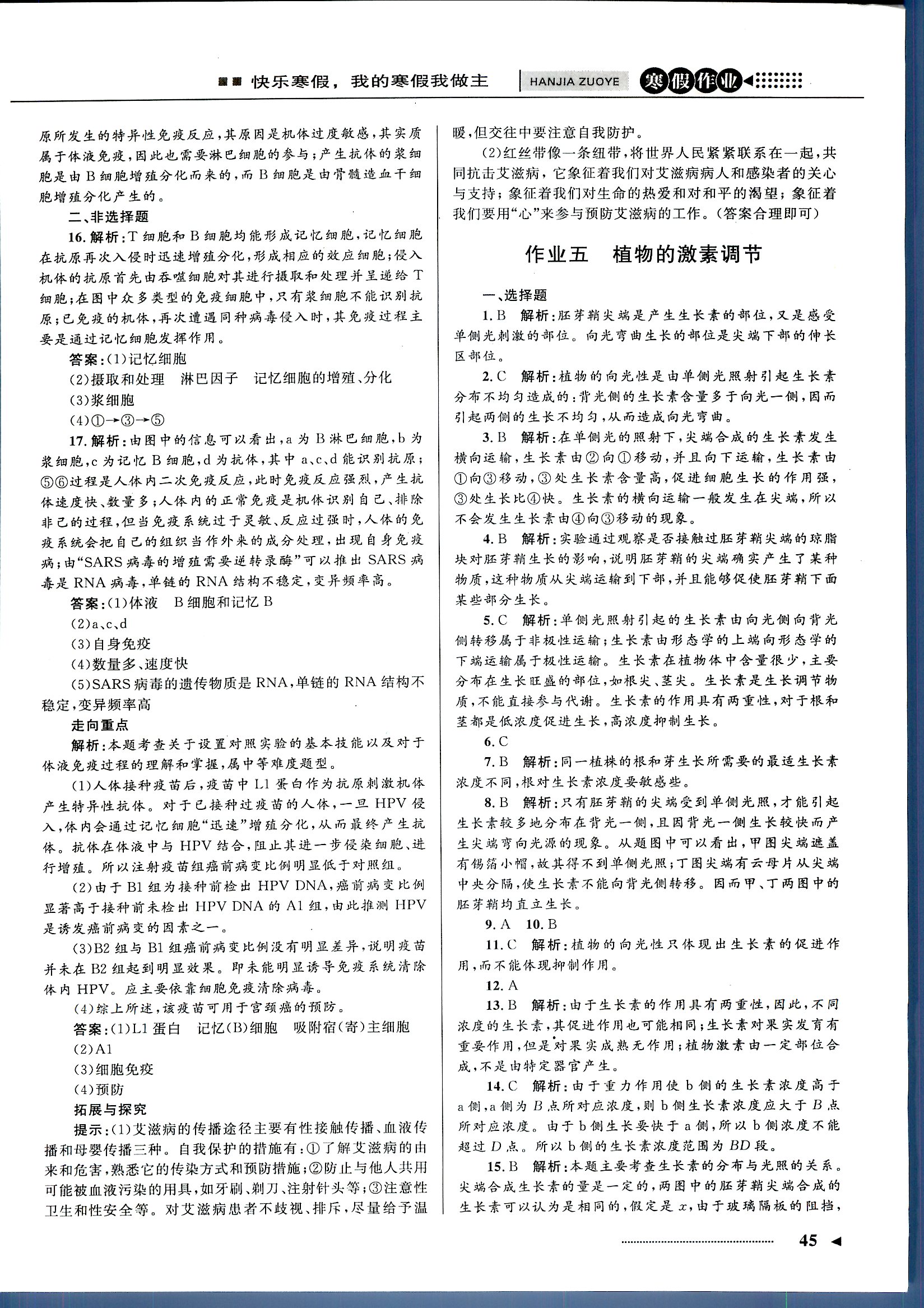 志鸿优化系列寒假作业 生物 高二 新课标河北少年儿童出版社1 第1部分 [5]