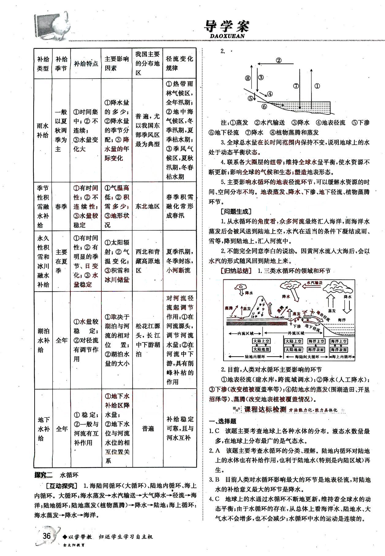 金太陽(yáng)導(dǎo)學(xué)案-地理-必修1吉林文史出版社 第7部分 [4]