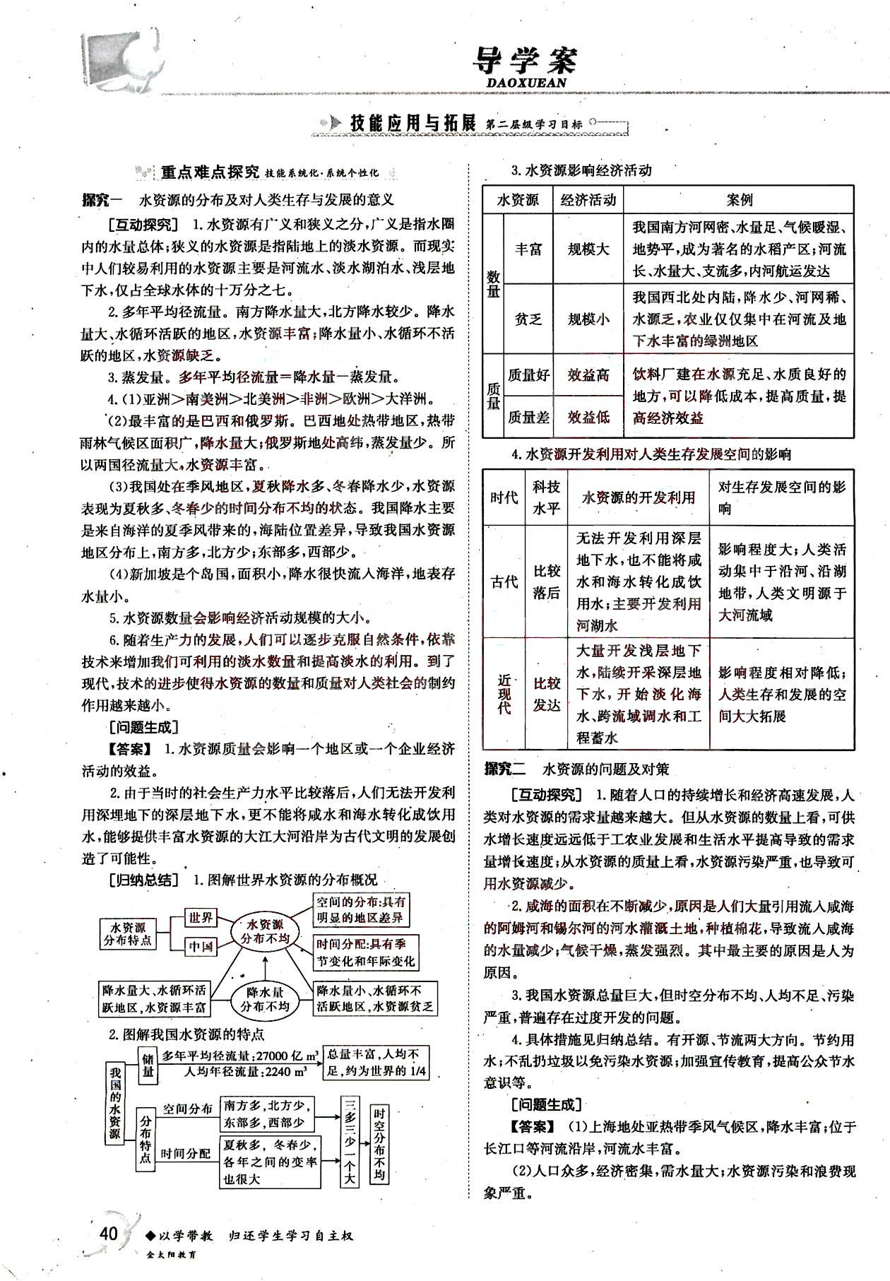 金太陽(yáng)導(dǎo)學(xué)案-地理-必修1吉林文史出版社 第8部分 [3]