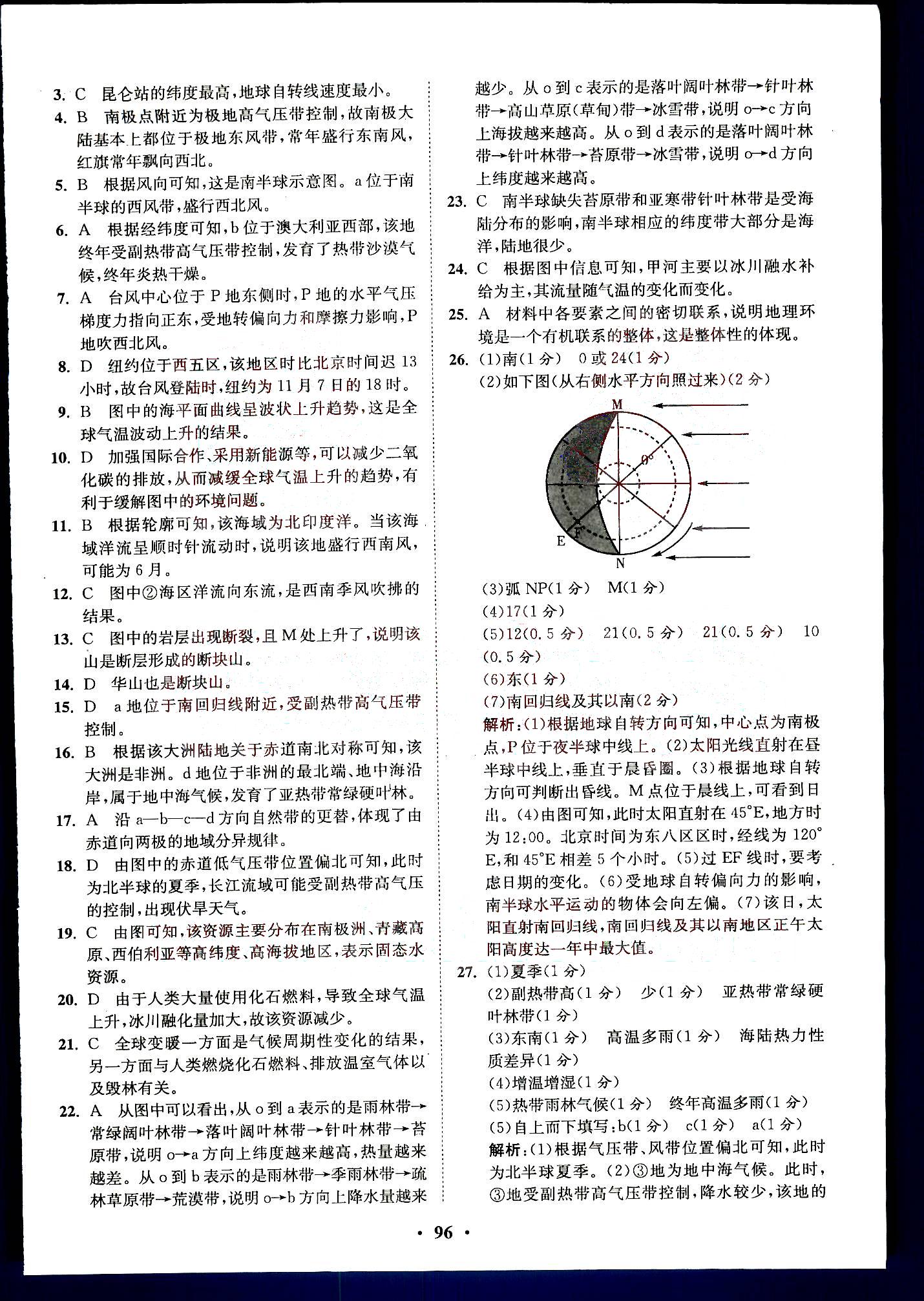 2015年小題狂做高中地理必修1人教版 第5部分 [3]