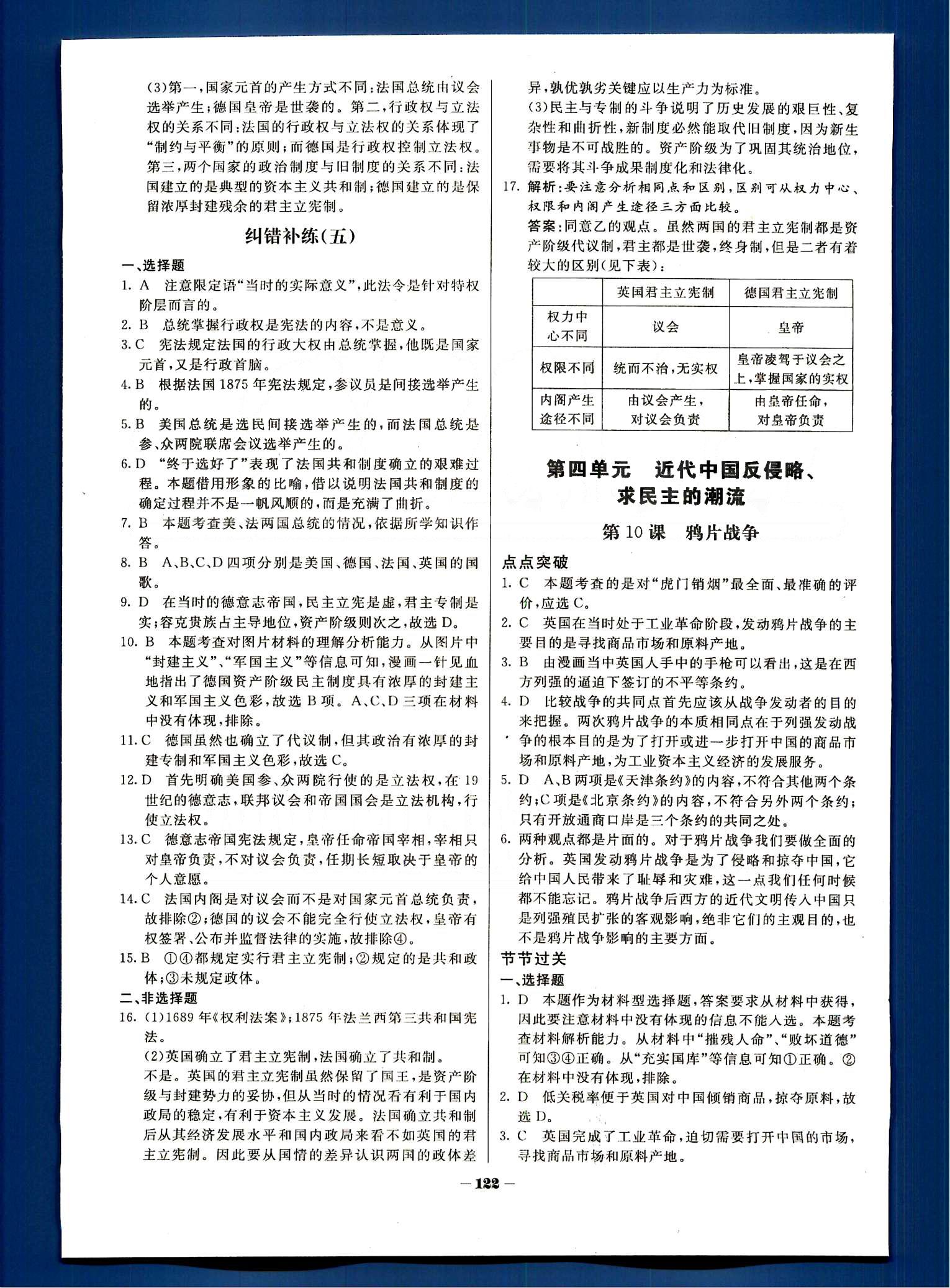 金版教程-作業(yè)與測(cè)評(píng)歷史光明日?qǐng)?bào)出版社必修1 第一單元-第四單元 [9]