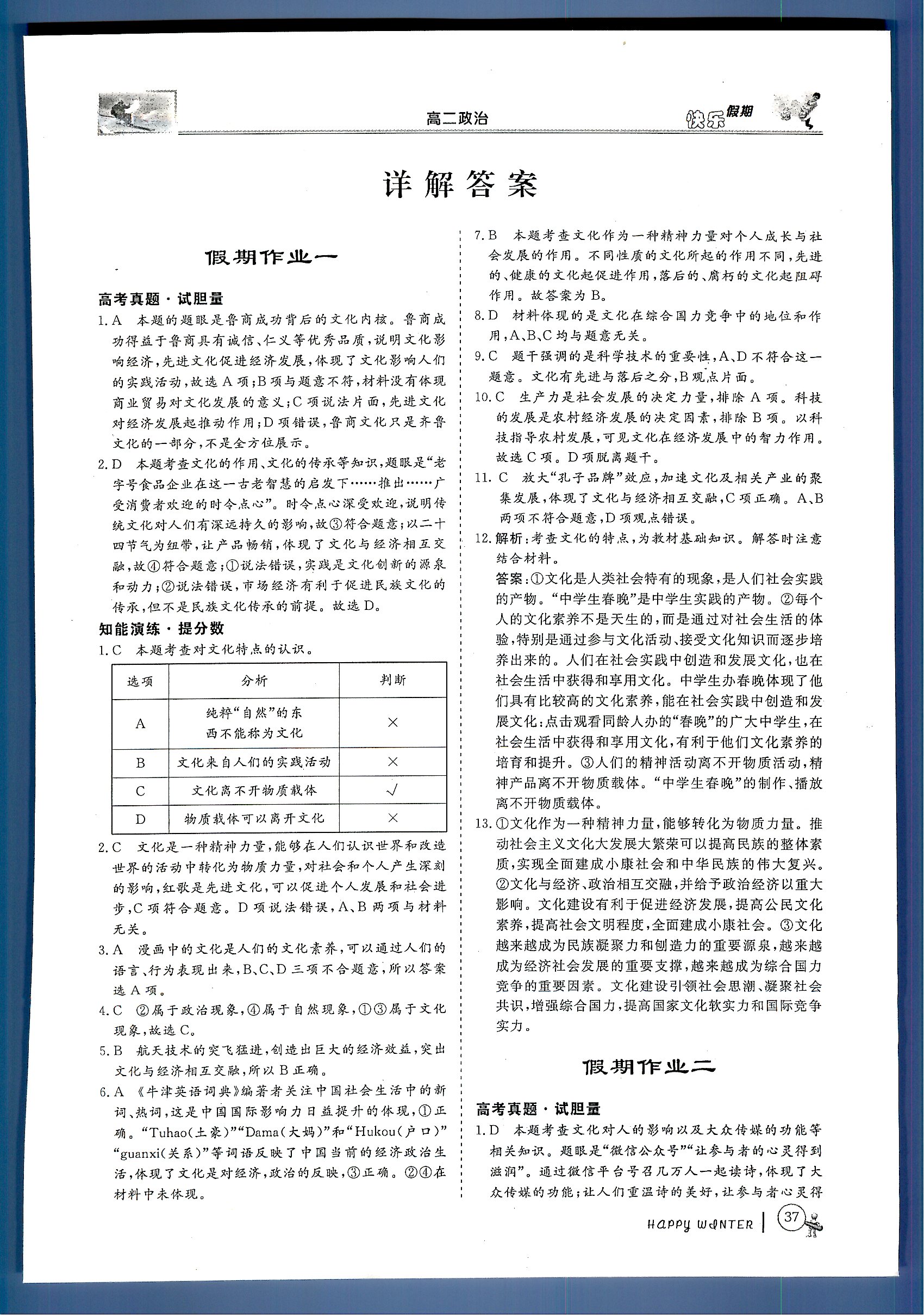 鑫宇文化快樂假期 政治 高二 新課標(biāo)齊魯電子音響出版社寒假作業(yè)1 第1部分 [1]