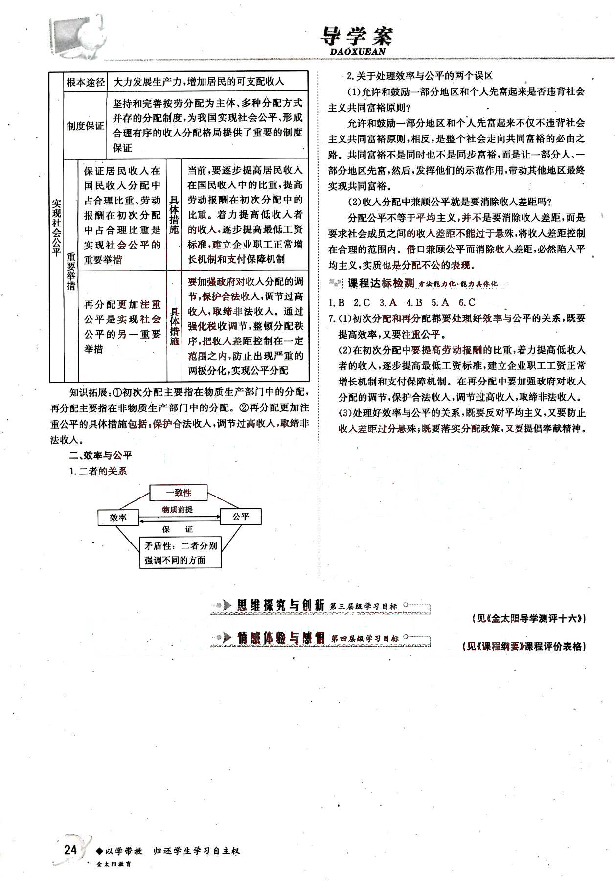 金太陽導學案-政治-必修1吉林文史出版社 第5部分 [2]