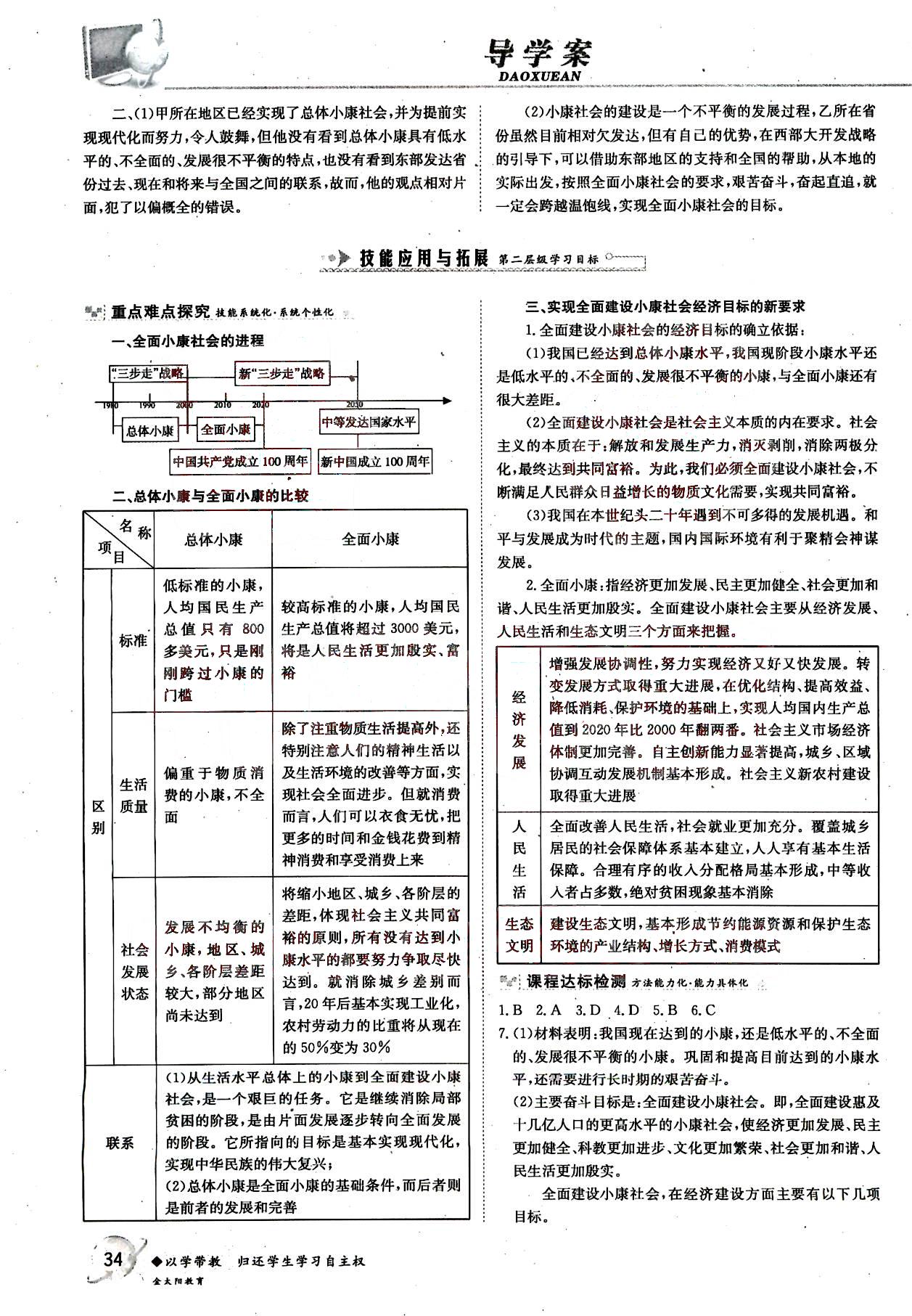 金太陽導(dǎo)學(xué)案-政治-必修1吉林文史出版社 第7部分 [2]