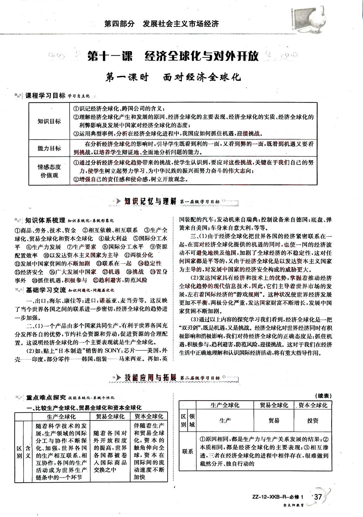 金太阳导学案-政治-必修1吉林文史出版社 第7部分 [5]