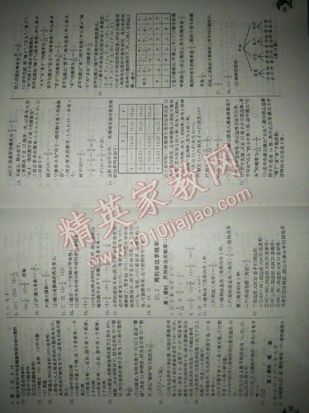 2015年實(shí)驗(yàn)班提優(yōu)訓(xùn)練九年級數(shù)學(xué)上冊人教版 第20頁