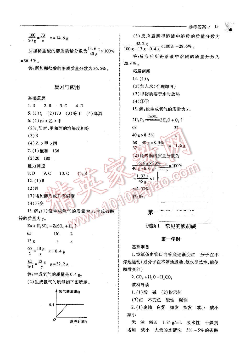 2016年新課程問題解決導學方案九年級化學下冊人教版 第13頁