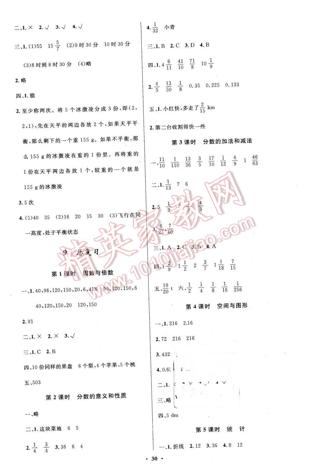 2016年小学同步测控优化设计五年级数学下册人教版 第10页