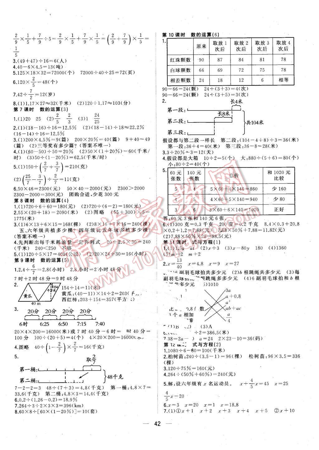 2016年課課優(yōu)課堂小作業(yè)六年級(jí)數(shù)學(xué)下冊(cè)蘇教版 第6頁