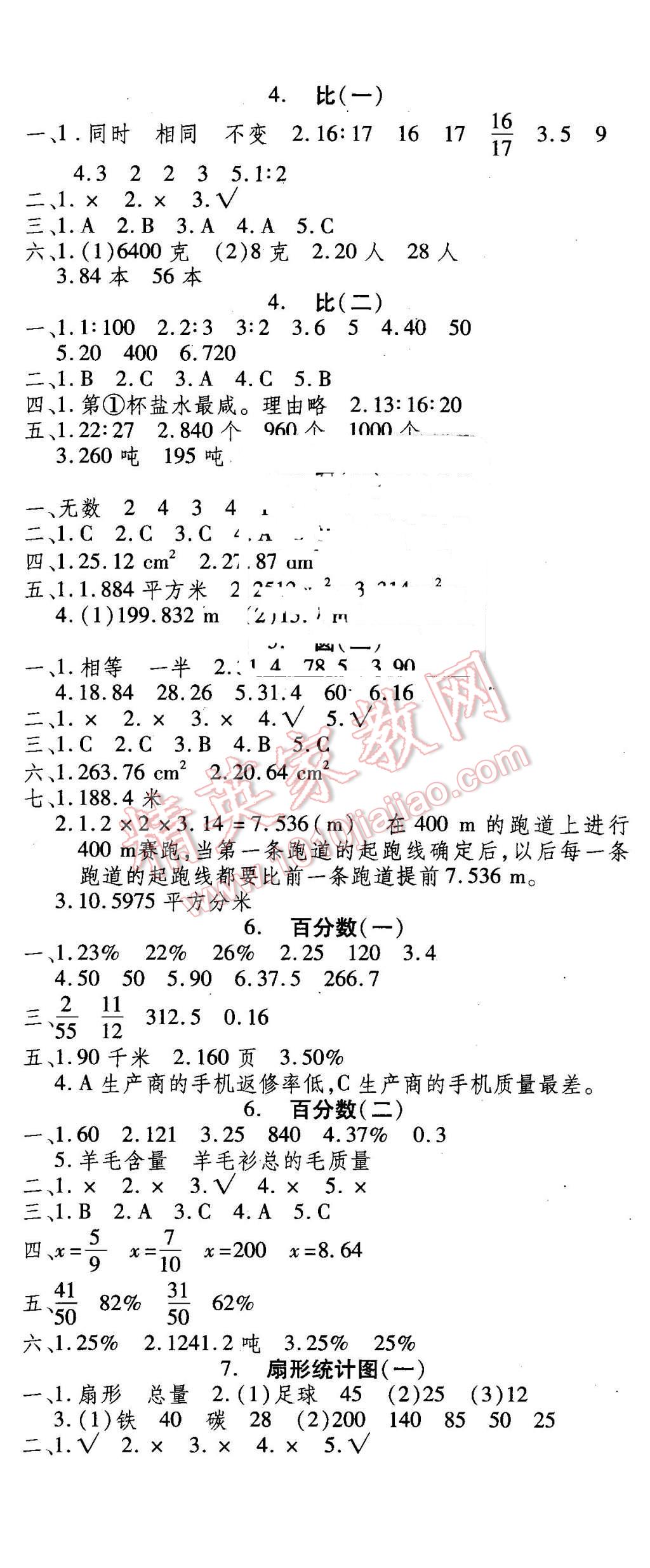 2016年智趣寒假温故知新六年级数学人教版 第2页