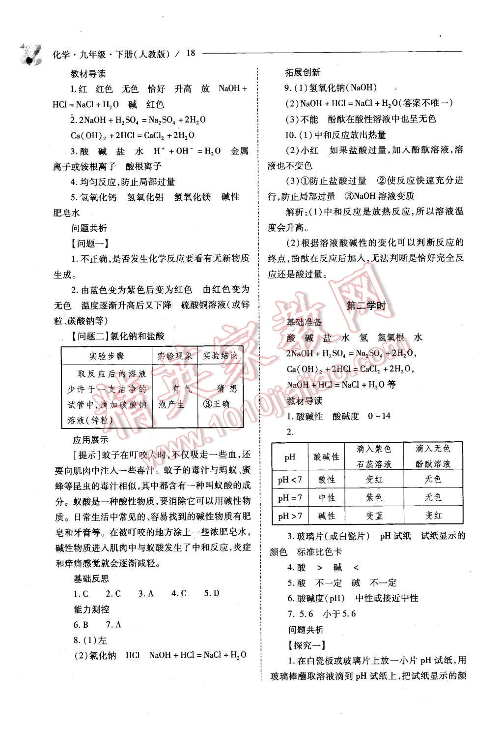 2016年新課程問題解決導(dǎo)學(xué)方案九年級(jí)化學(xué)下冊(cè)人教版 第18頁