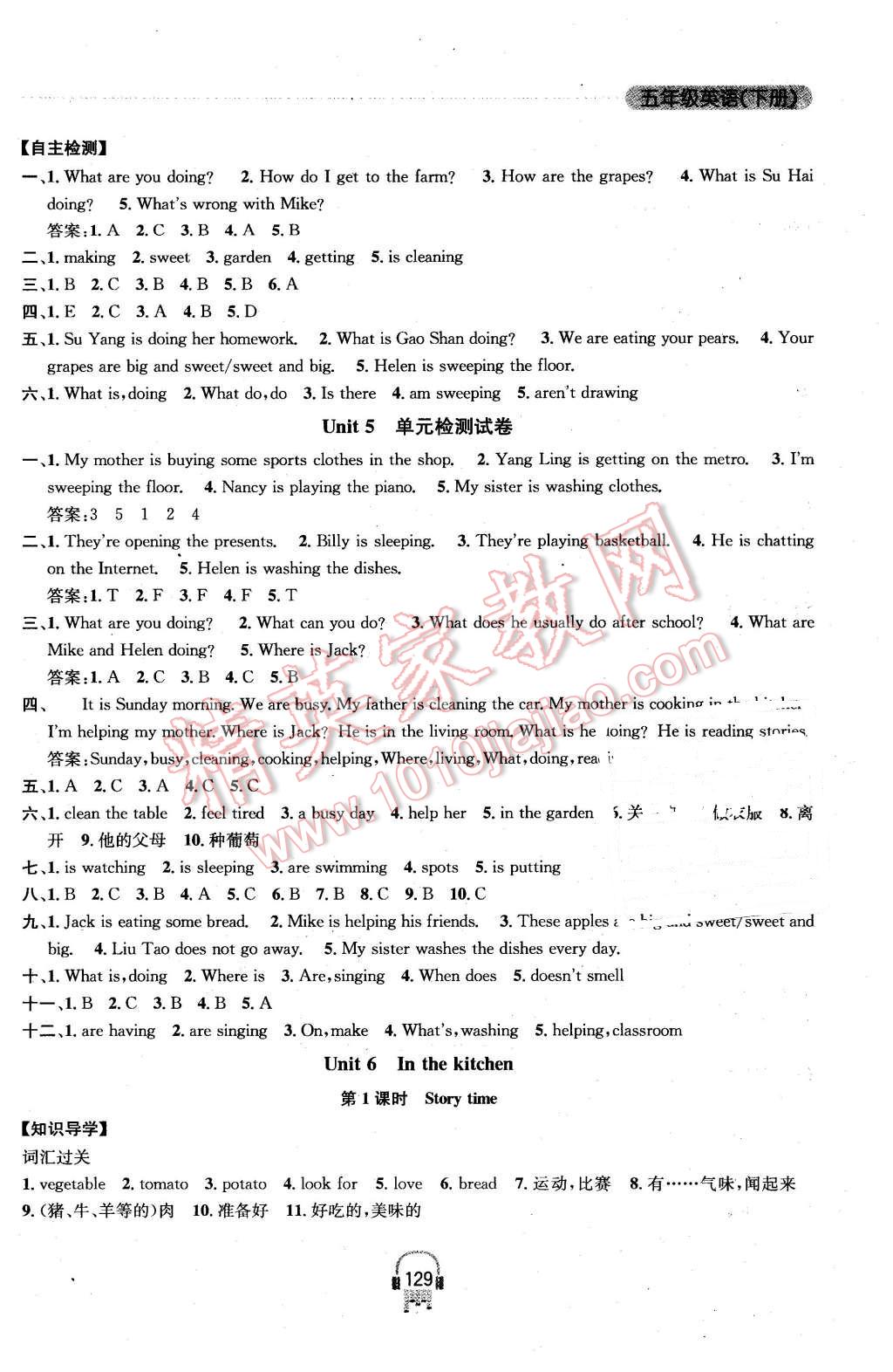 2016年金鑰匙課時(shí)學(xué)案作業(yè)本五年級英語下冊江蘇版 第13頁