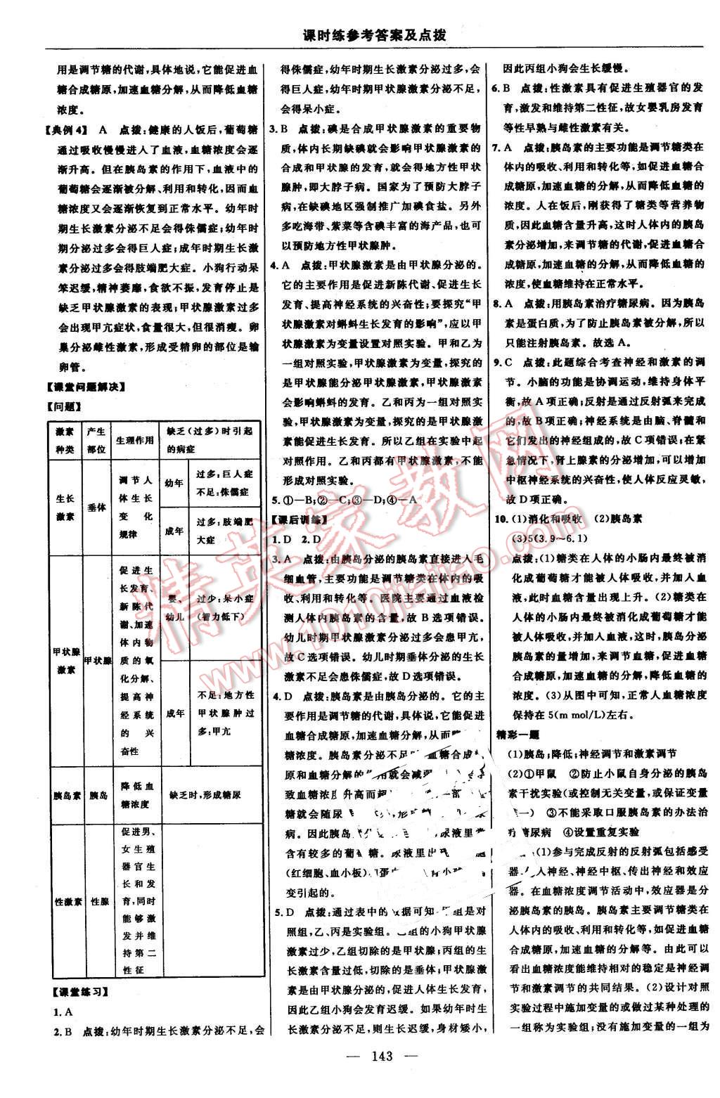 2016年點(diǎn)撥訓(xùn)練七年級(jí)生物下冊(cè)人教版 第29頁