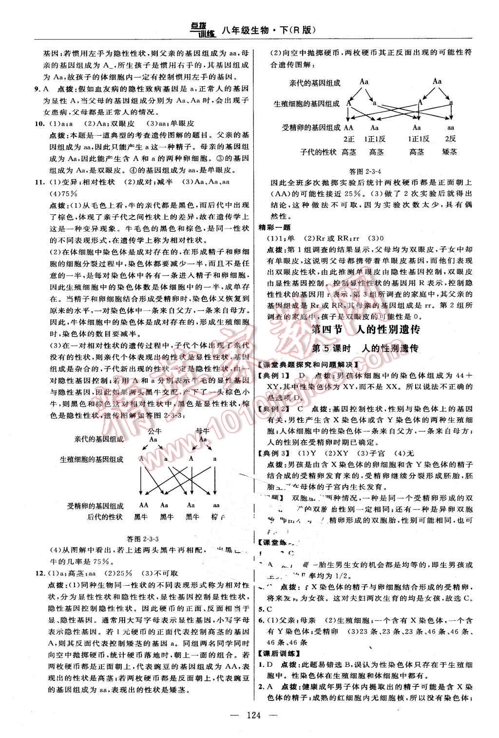 2016年點(diǎn)撥訓(xùn)練八年級(jí)生物下冊(cè)人教版 第14頁(yè)