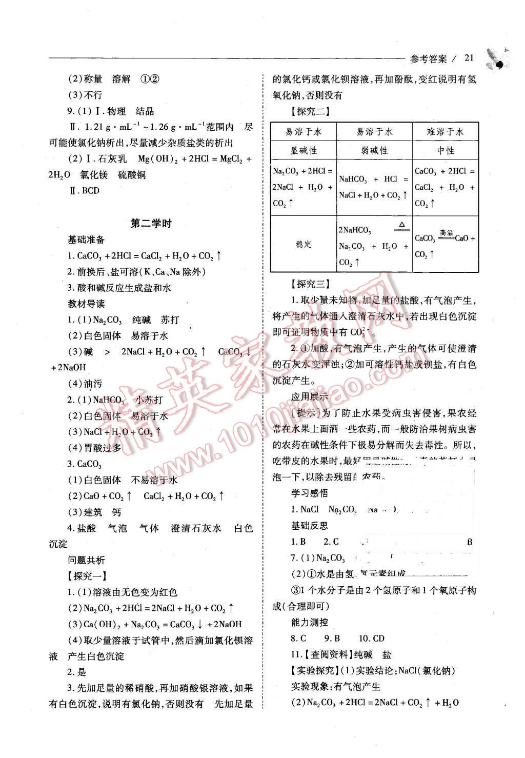 2016年新课程问题解决导学方案九年级化学下册人教版 第21页