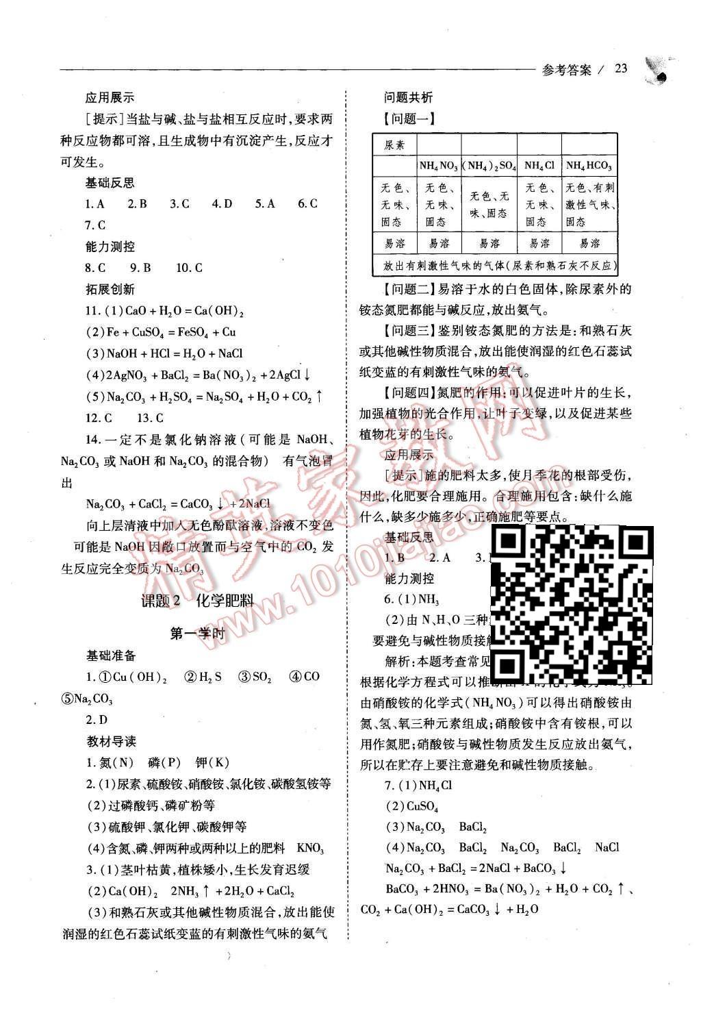 2016年新课程问题解决导学方案九年级化学下册人教版 第23页