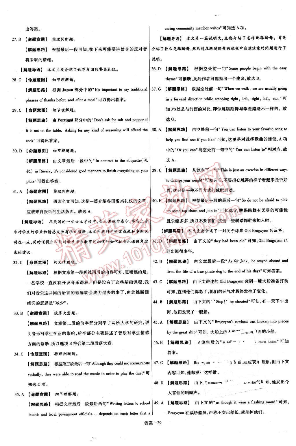 2015年金考卷活頁題選高中英語必修2譯林牛津版 第29頁