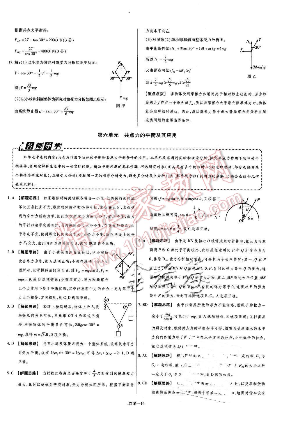 2015年金考卷活頁題選高中物理必修1滬科版 第14頁